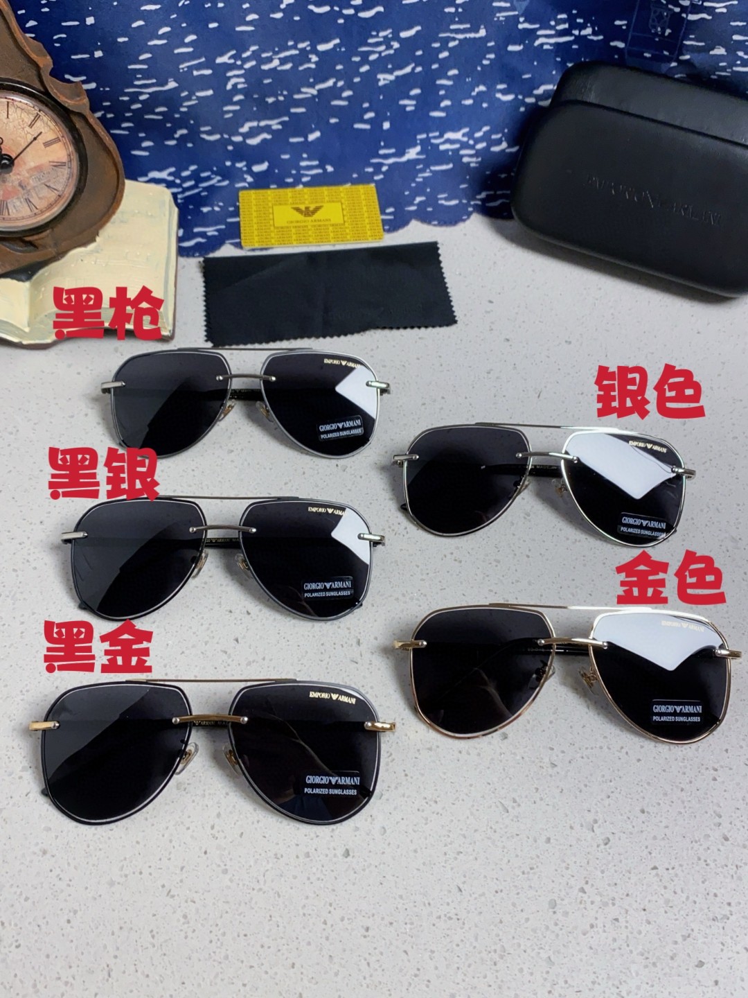  EmPorio Armani阿玛尼 2025新款男士金属记忆架偏光紫外线太阳镜蛤蟆框司机驾驶墨镜 