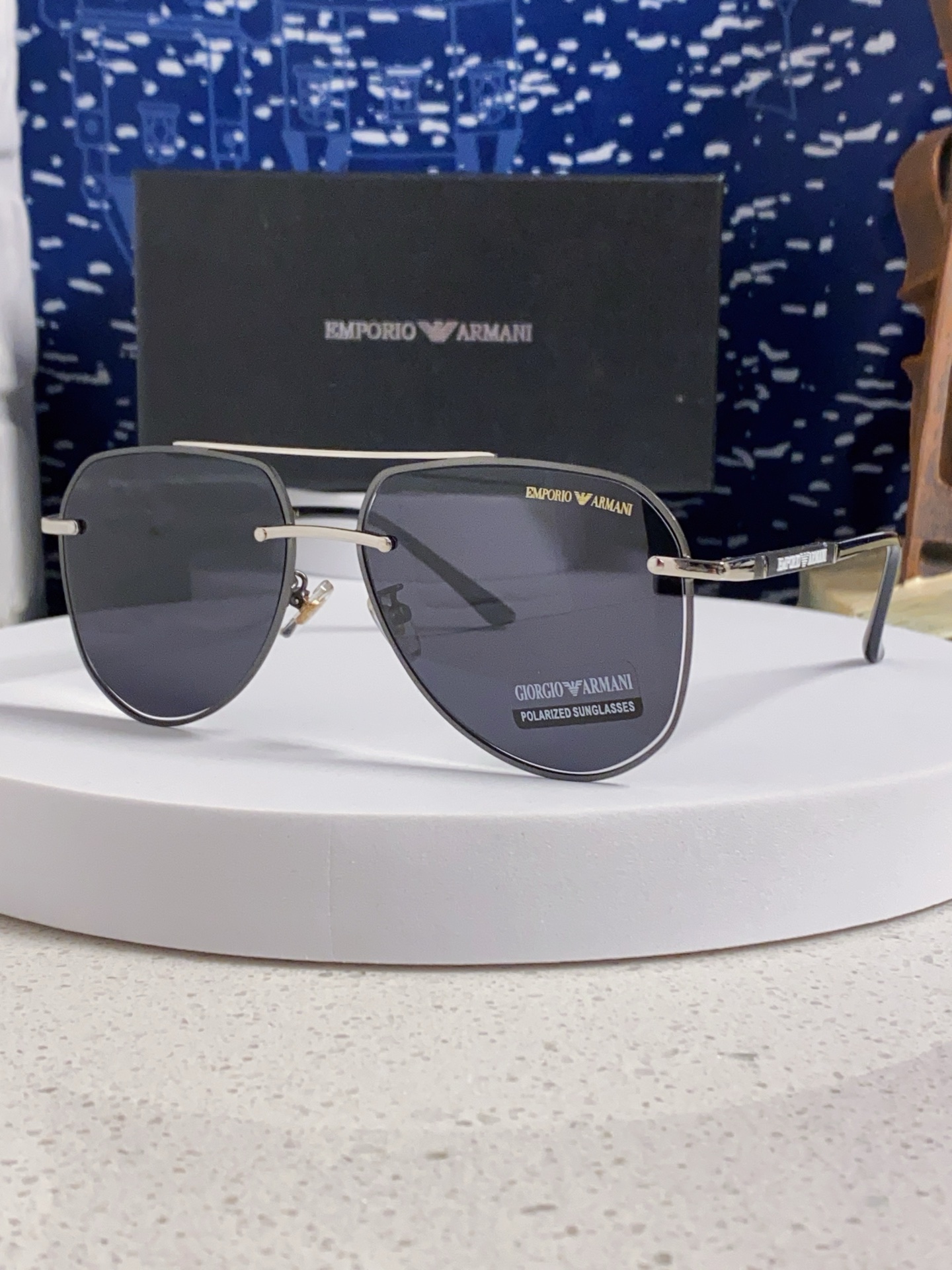  EmPorio Armani阿玛尼 2025新款男士金属记忆架偏光紫外线太阳镜蛤蟆框司机驾驶墨镜 