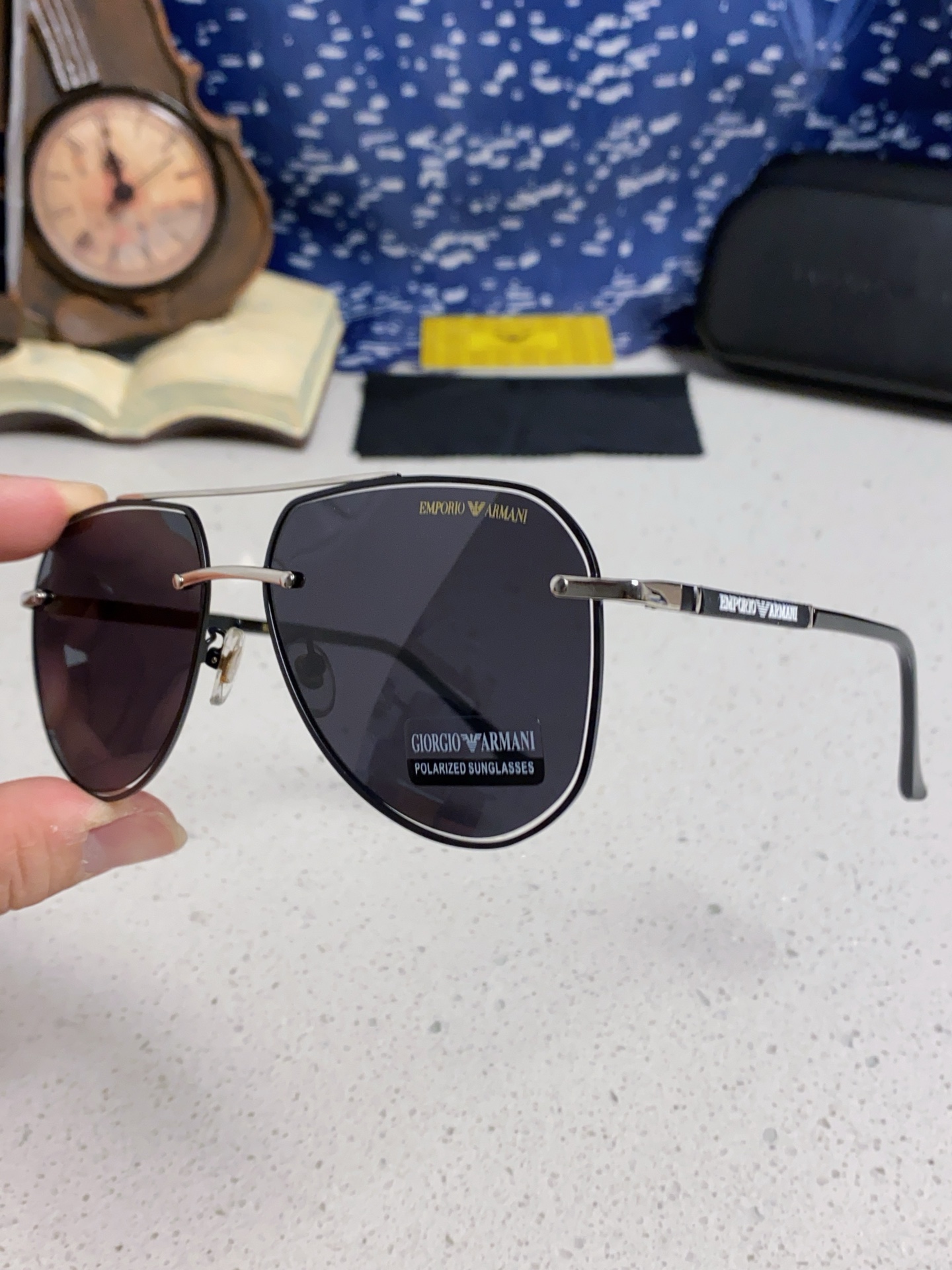  EmPorio Armani阿玛尼 2025新款男士金属记忆架偏光紫外线太阳镜蛤蟆框司机驾驶墨镜 