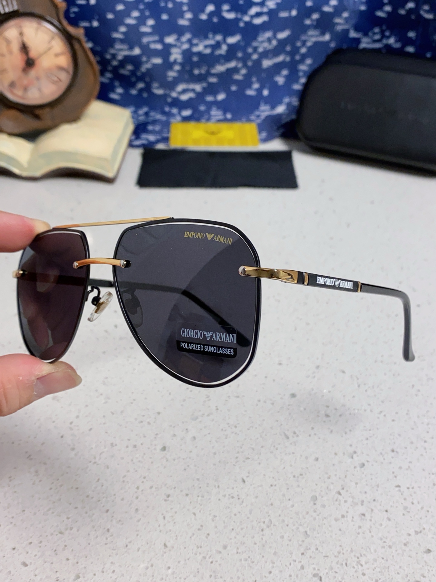  EmPorio Armani阿玛尼 2025新款男士金属记忆架偏光紫外线太阳镜蛤蟆框司机驾驶墨镜 