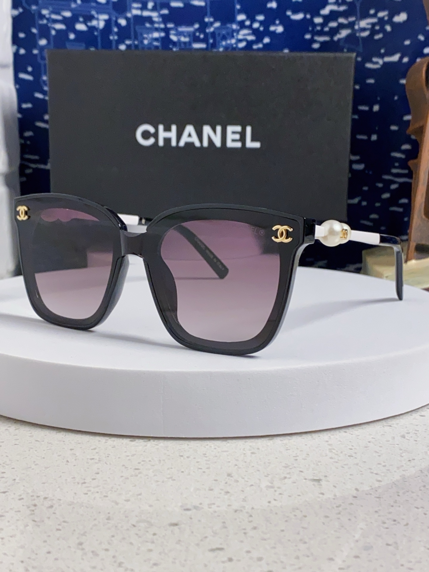  Chanel香奈儿 2025新款双C珍珠镜腿墨镜太阳镜 素颜高清镜片 女士墨镜
