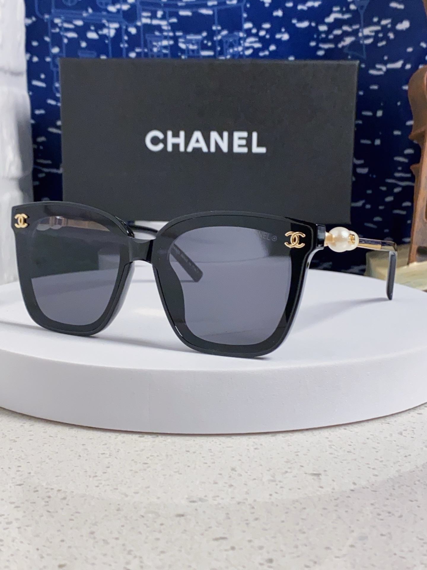  Chanel香奈儿 2025新款双C珍珠镜腿墨镜太阳镜 素颜高清镜片 女士墨镜