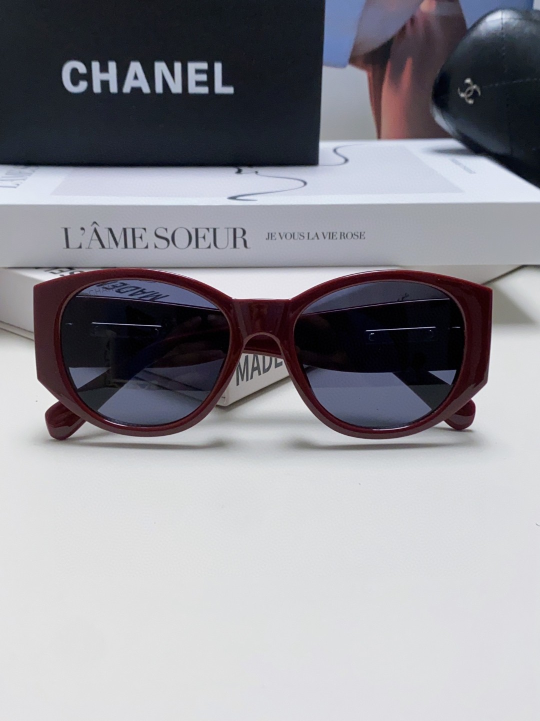  Chanel香奈儿 24新品墨镜女方圆脸太阳眼镜偏光猫眼镜框  宽腿 网红爆款 女士墨镜