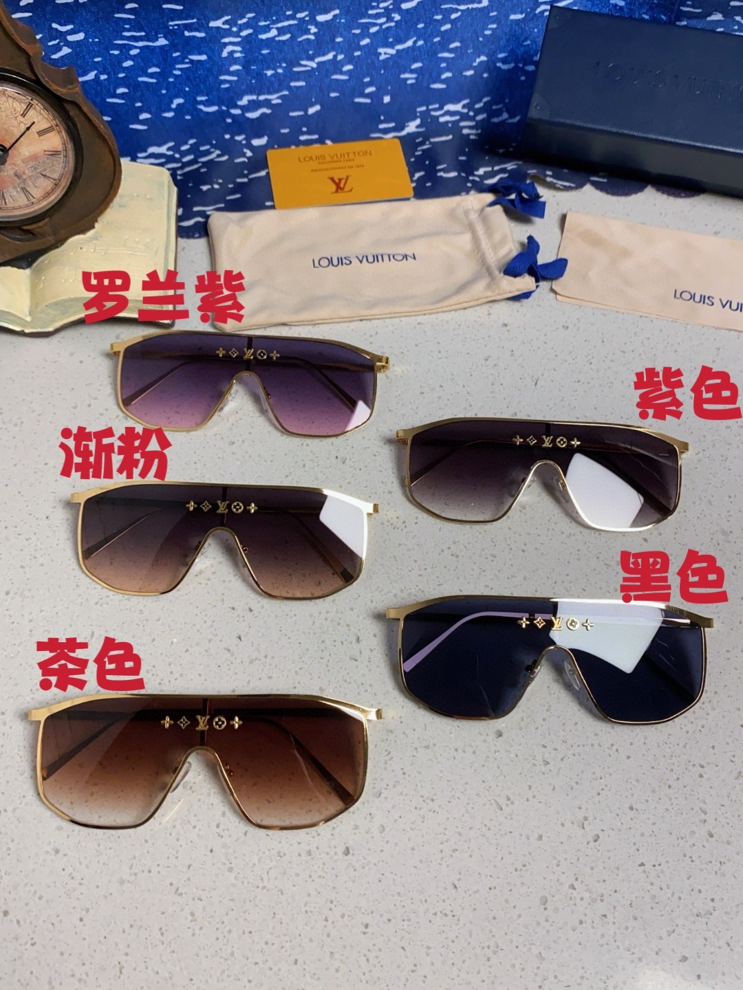  Lv路易威登 2025新款女士前卫镜面花卉图案遮面式太阳眼镜墨镜 GOLDEN MASK遮面式方框花卉