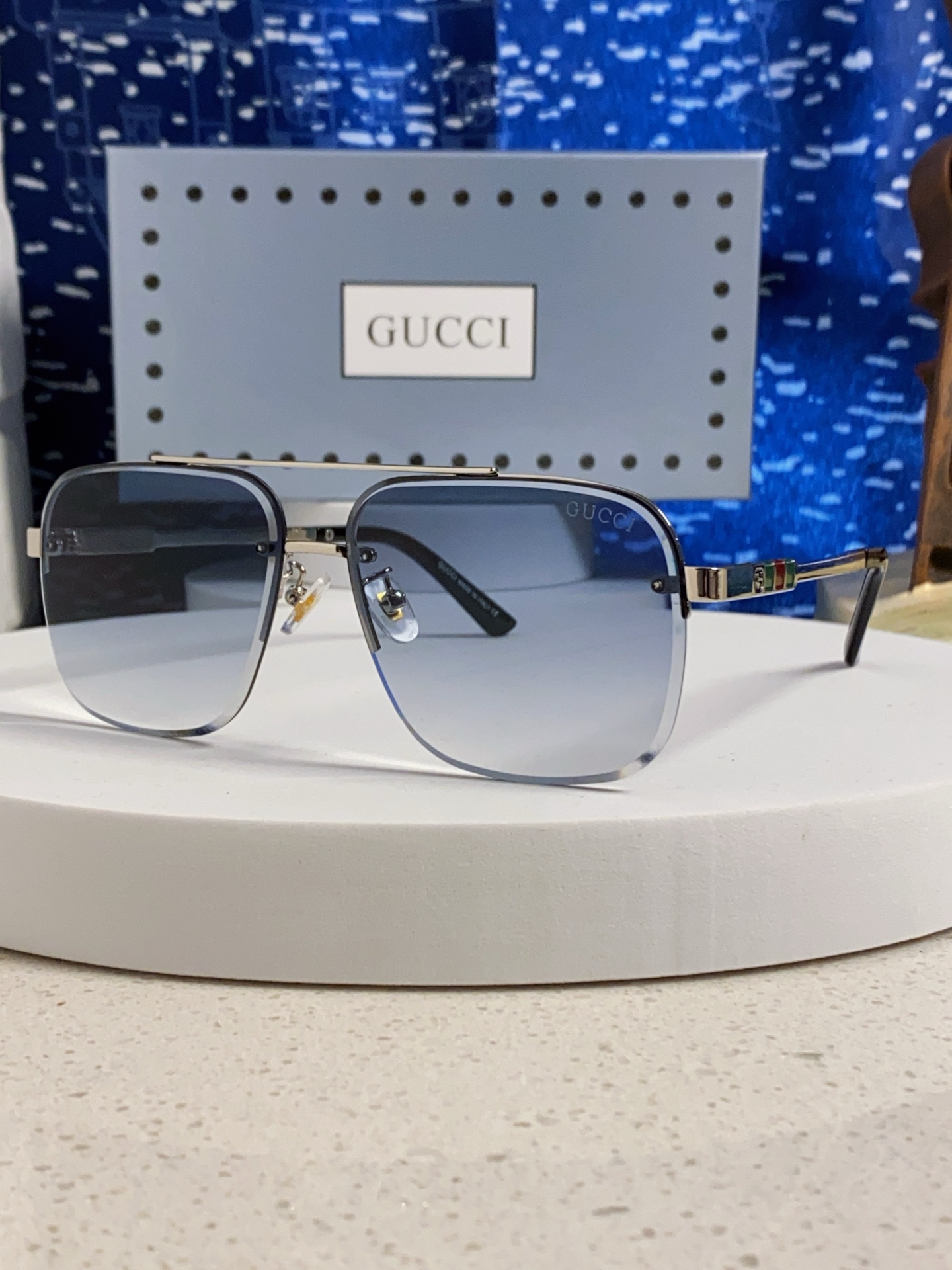  Gucci古奇 2025男士新款偏光太阳镜驾驶遮阳 墨镜开车百搭方框防远光 双梁男女通用