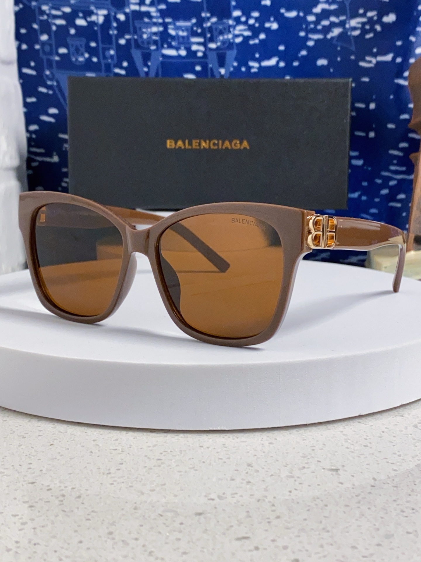  BALENCIAGA巴黎世家 2025新款虞书欣同款蝶形双B墨镜女高级感太阳眼镜 BB0102SA