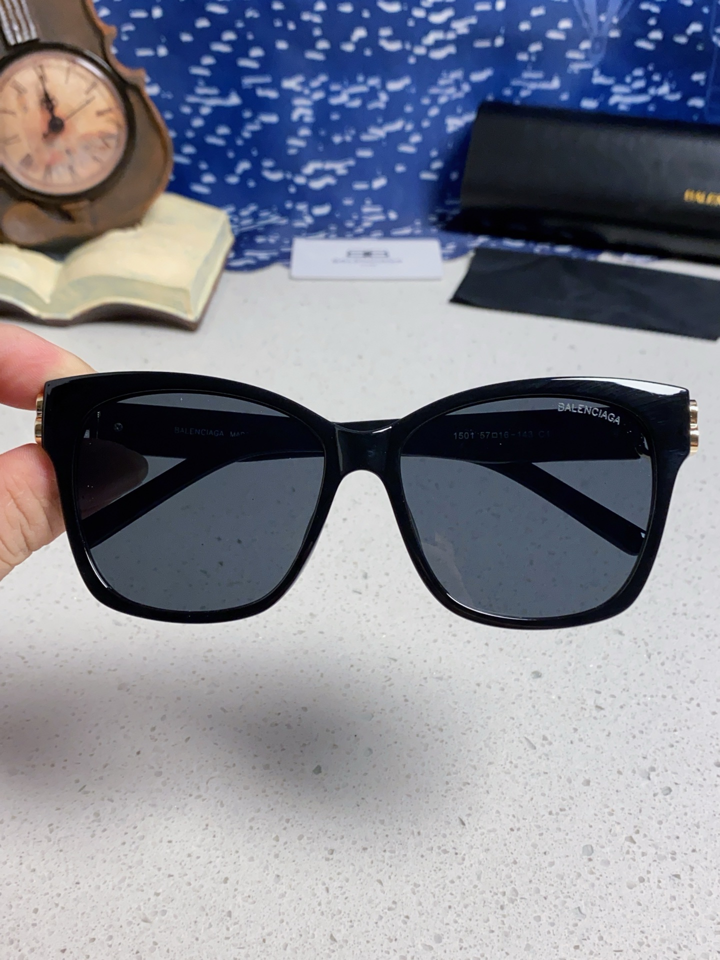  BALENCIAGA巴黎世家 2025新款虞书欣同款蝶形双B墨镜女高级感太阳眼镜 BB0102SA
