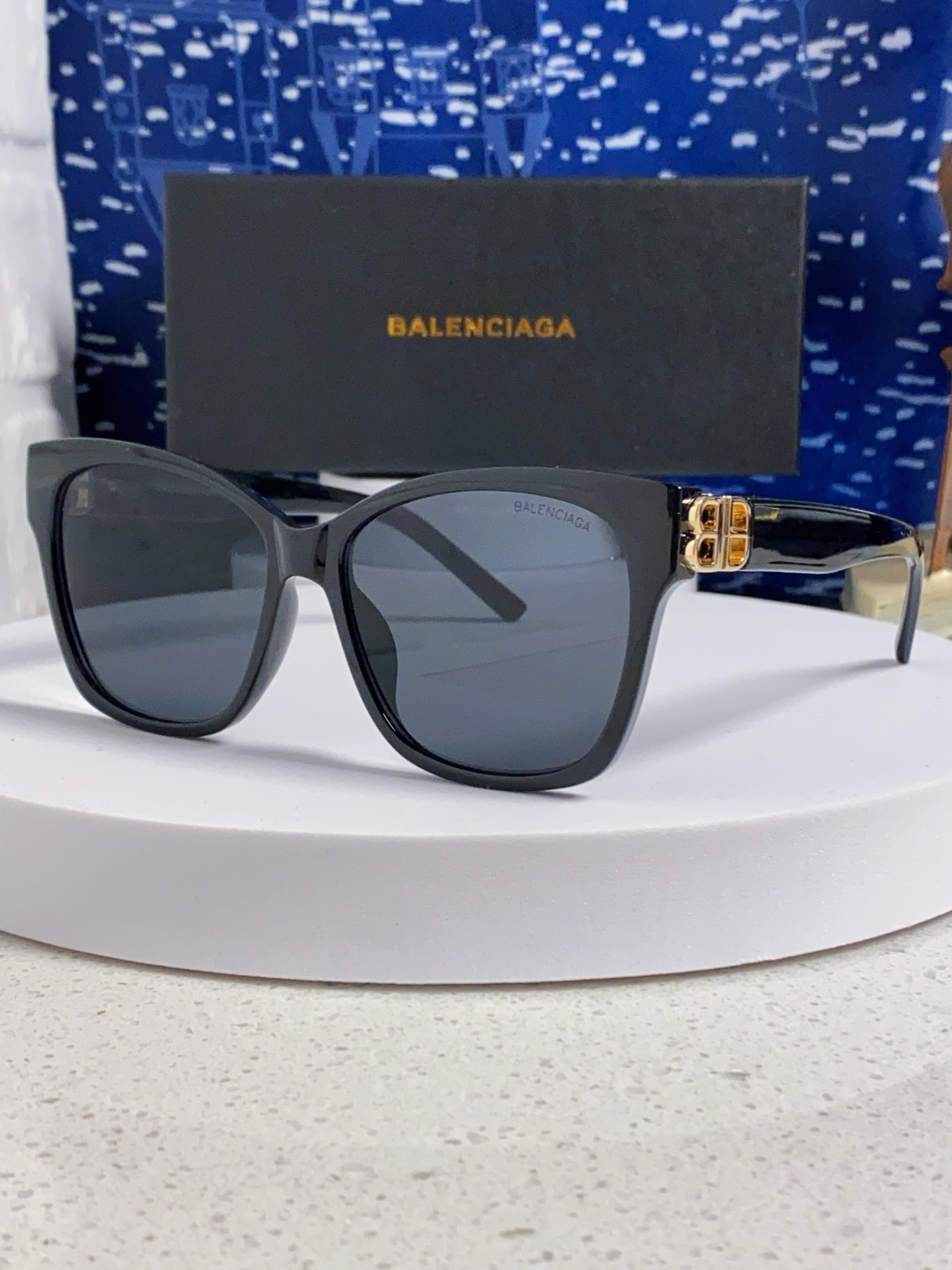  BALENCIAGA巴黎世家 2025新款虞书欣同款蝶形双B墨镜女高级感太阳眼镜 BB0102SA