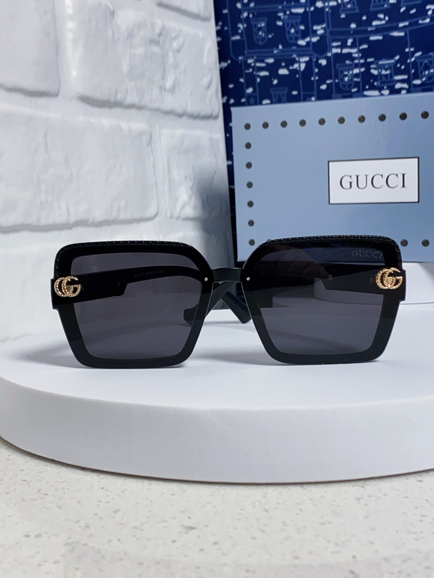  Gucci古奇 2025新款 轻奢女士偏光太阳眼镜女防紫外线大框显瘦圆脸显白高级感 