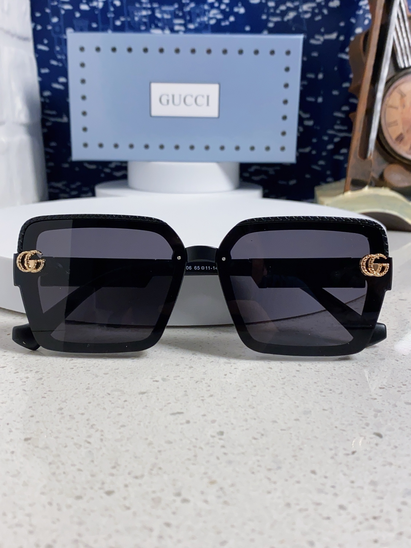  Gucci古奇 2025新款 轻奢女士偏光太阳眼镜女防紫外线大框显瘦圆脸显白高级感 