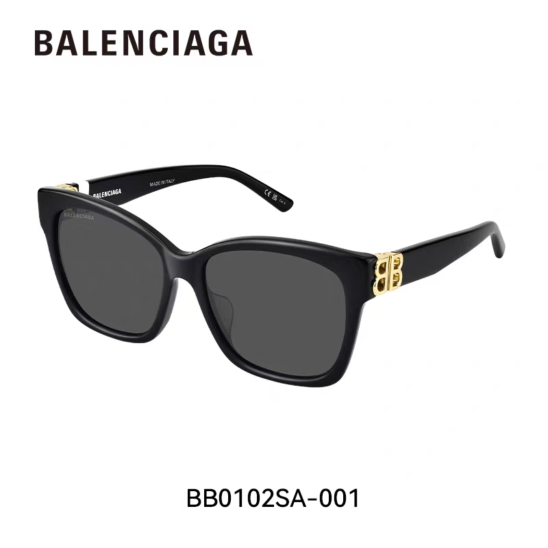  BALENCIAGA巴黎世家 2025新款虞书欣同款蝶形双B墨镜女高级感太阳眼镜 BB0102SA
