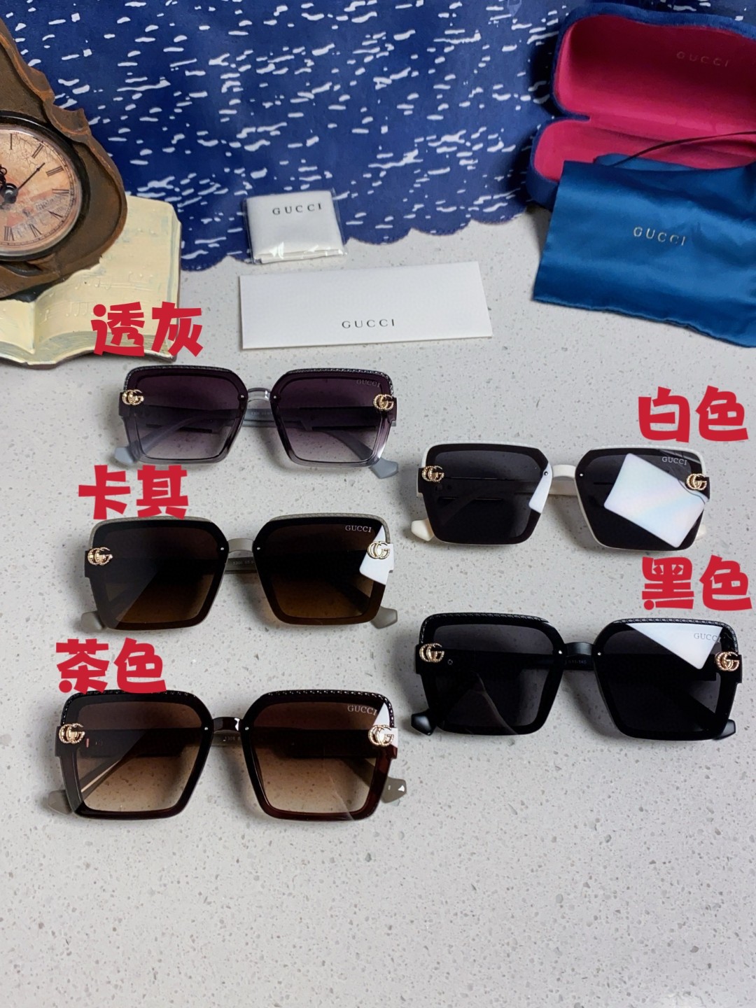  Gucci古奇 2025新款 轻奢女士偏光太阳眼镜女防紫外线大框显瘦圆脸显白高级感 