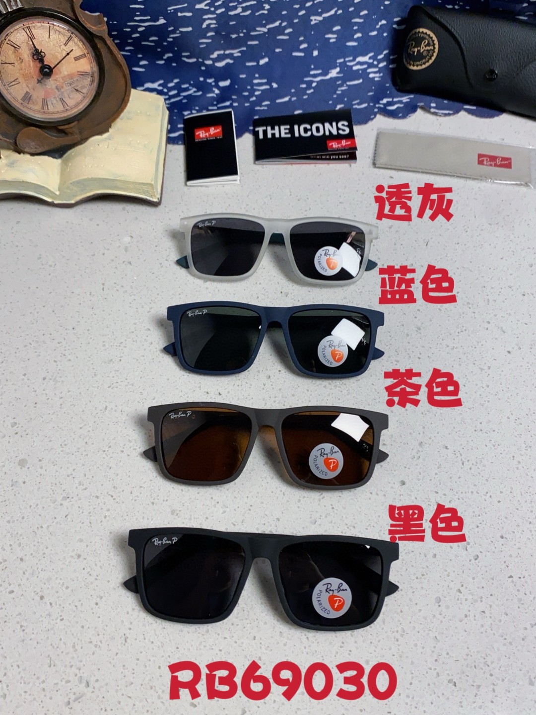  RayBan雷朋 2025新款太阳镜方形时尚复古男士开车防晒墨镜 RB69030 Size60口15-