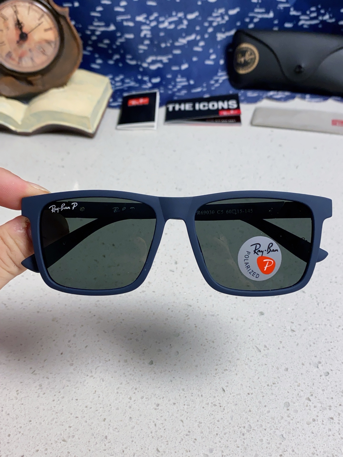  RayBan雷朋 2025新款太阳镜方形时尚复古男士开车防晒墨镜 RB69030 Size60口15-