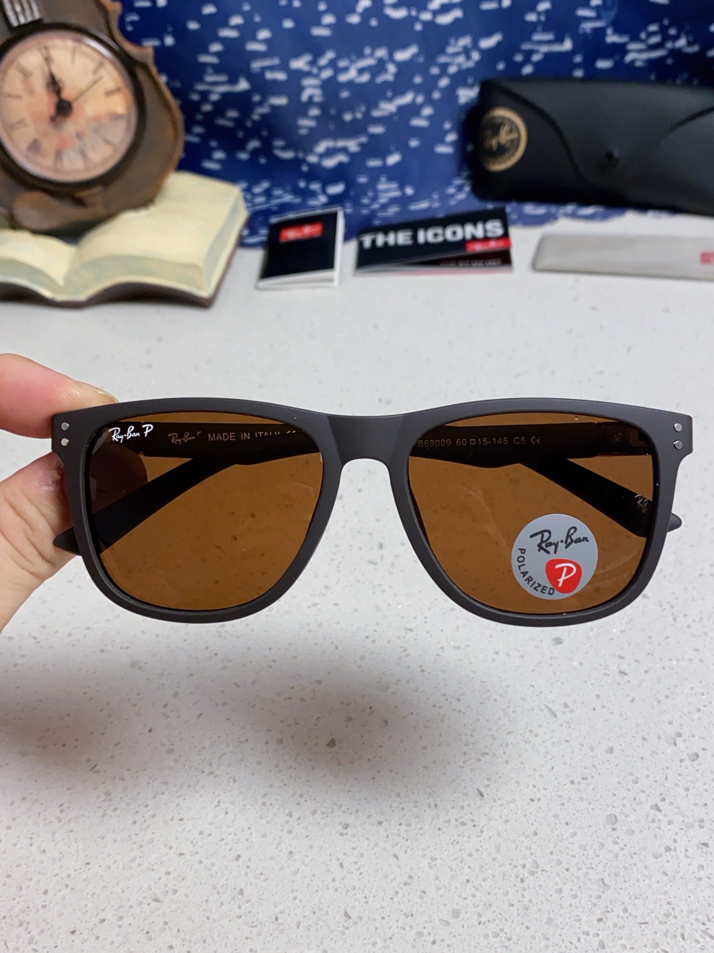  Ray Ban雷朋 2025新款矩形男女通用太阳镜 男士开车偏光镜片 RB69009 Size60口1