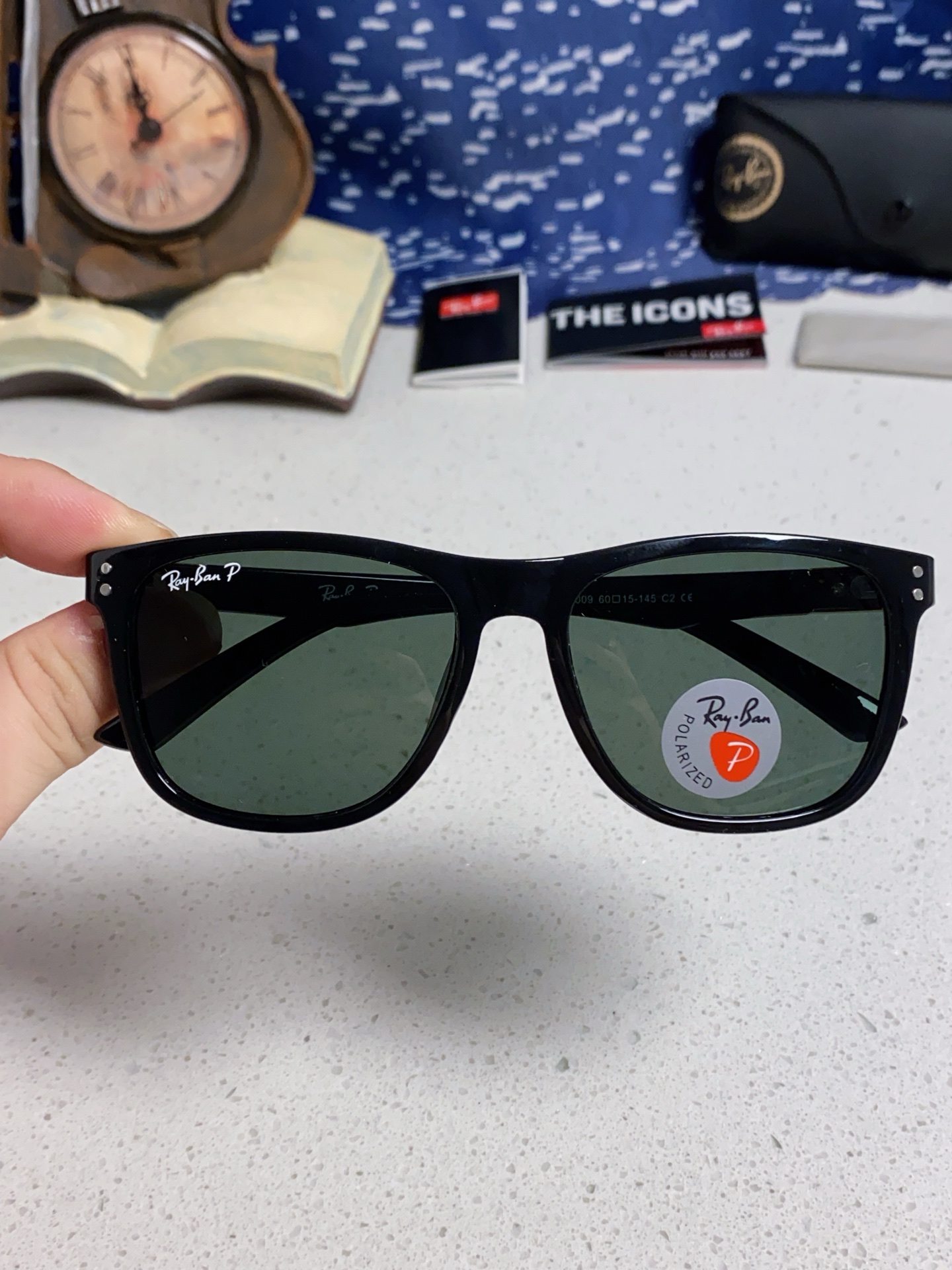  Ray Ban雷朋 2025新款矩形男女通用太阳镜 男士开车偏光镜片 RB69009 Size60口1