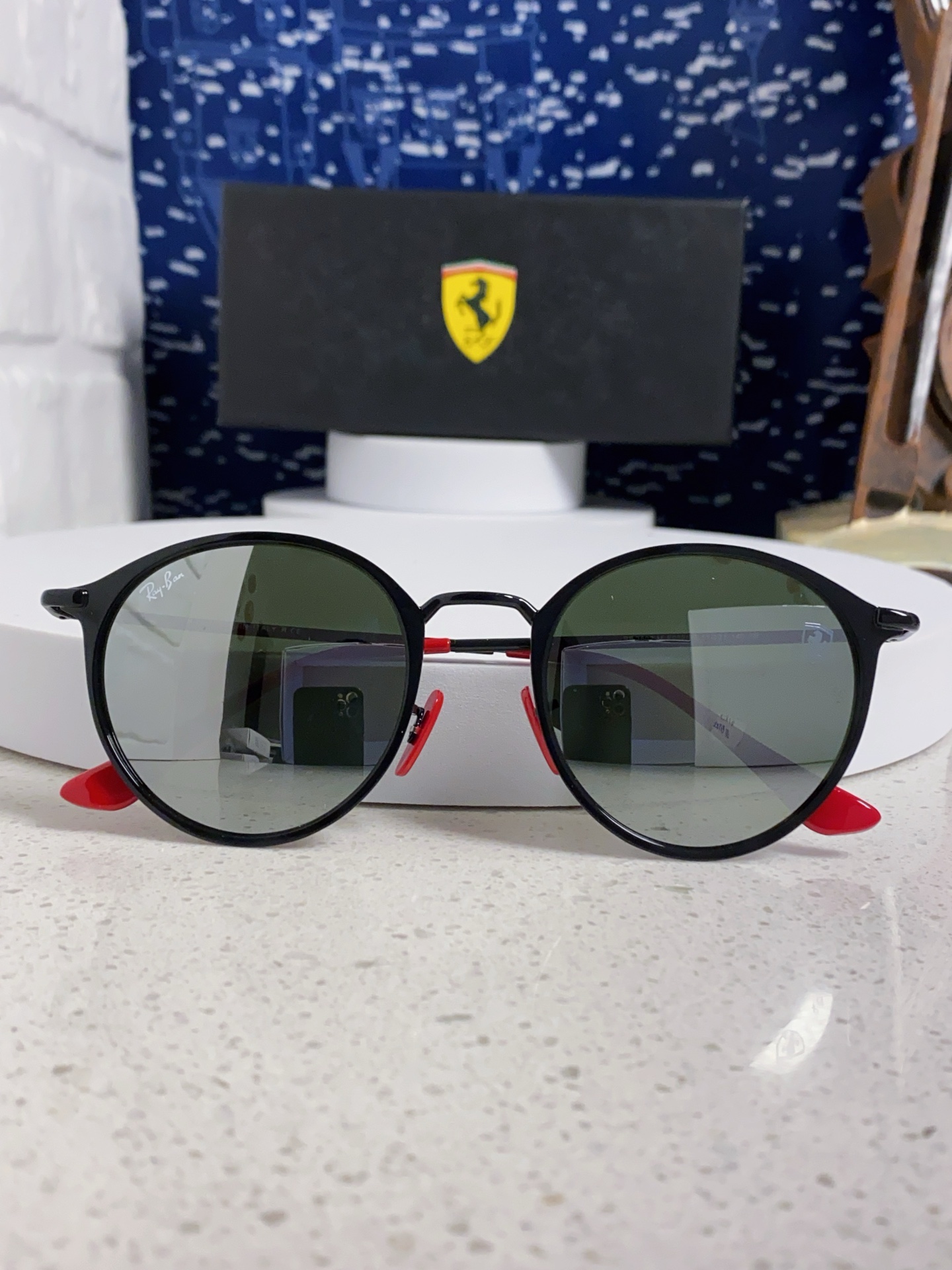  RayBan雷朋法拉利联名 2025新款欧美潮流眼镜圆形金属太时尚百搭男女款开车驾驶眼镜 RB3602