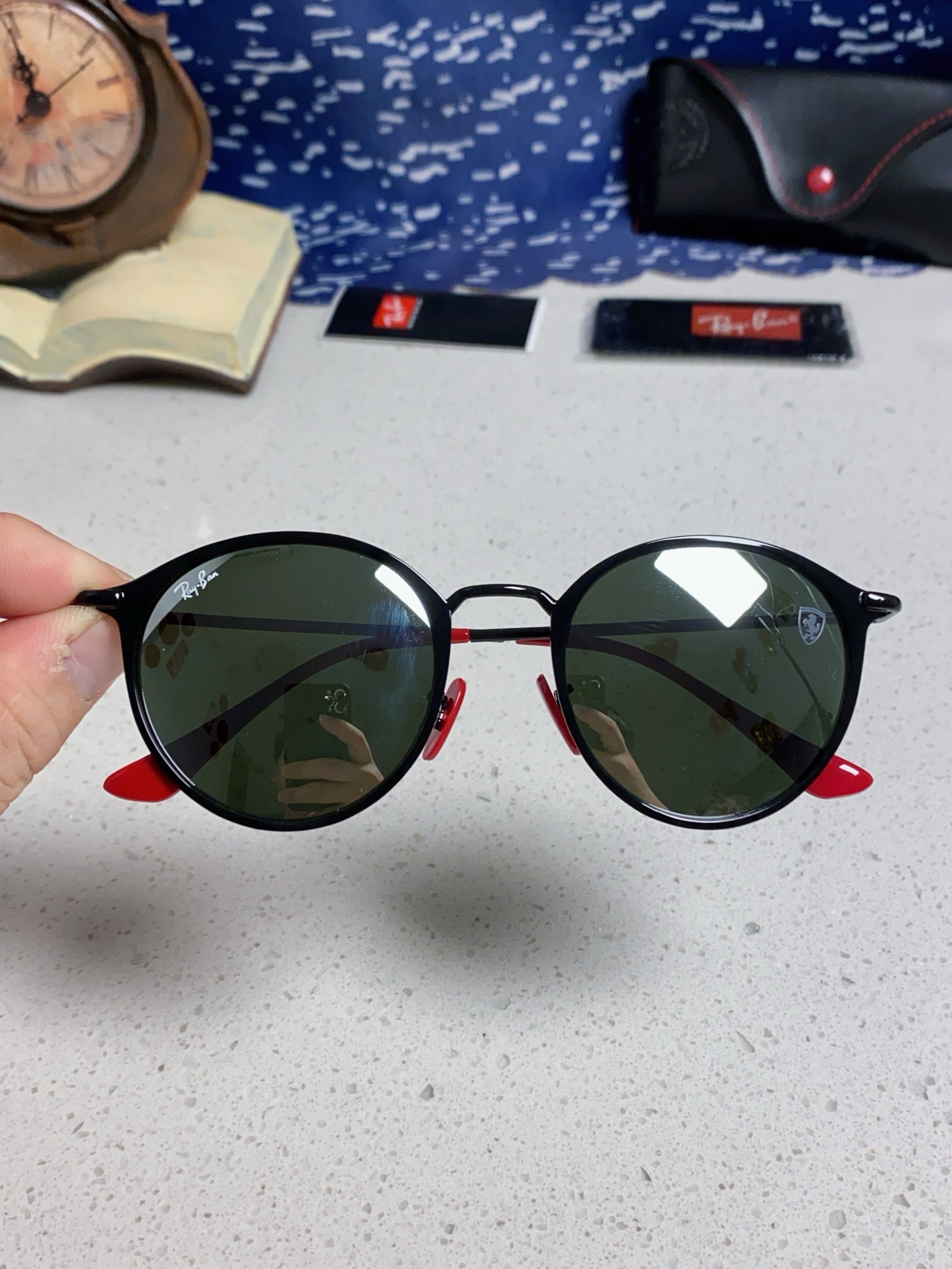  RayBan雷朋法拉利联名 2025新款欧美潮流眼镜圆形金属太时尚百搭男女款开车驾驶眼镜 RB3602