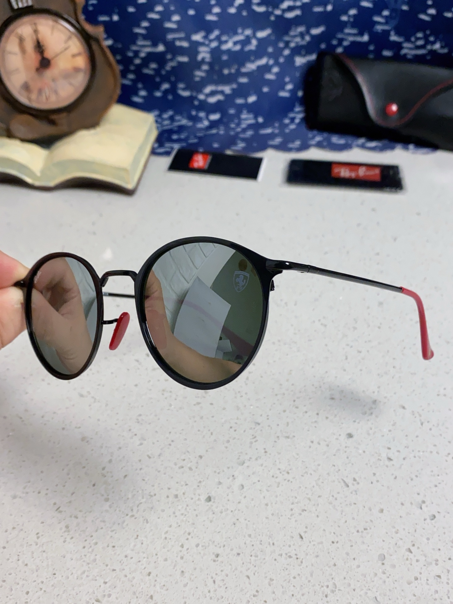  RayBan雷朋法拉利联名 2025新款欧美潮流眼镜圆形金属太时尚百搭男女款开车驾驶眼镜 RB3602