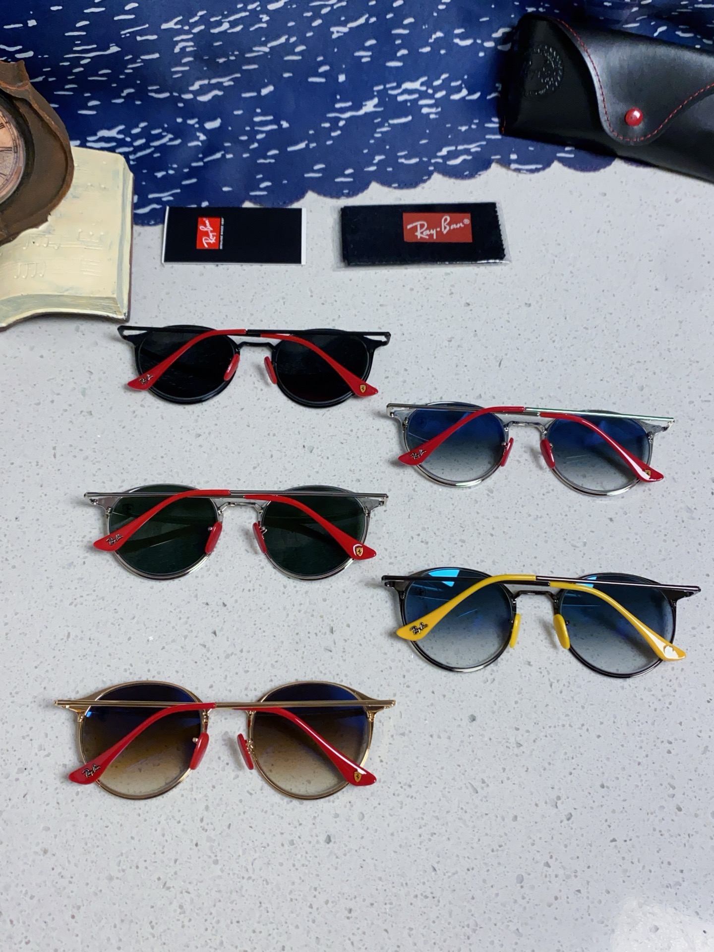  RayBan雷朋法拉利联名 2025新款欧美潮流眼镜圆形金属太时尚百搭男女款开车驾驶眼镜 RB3602