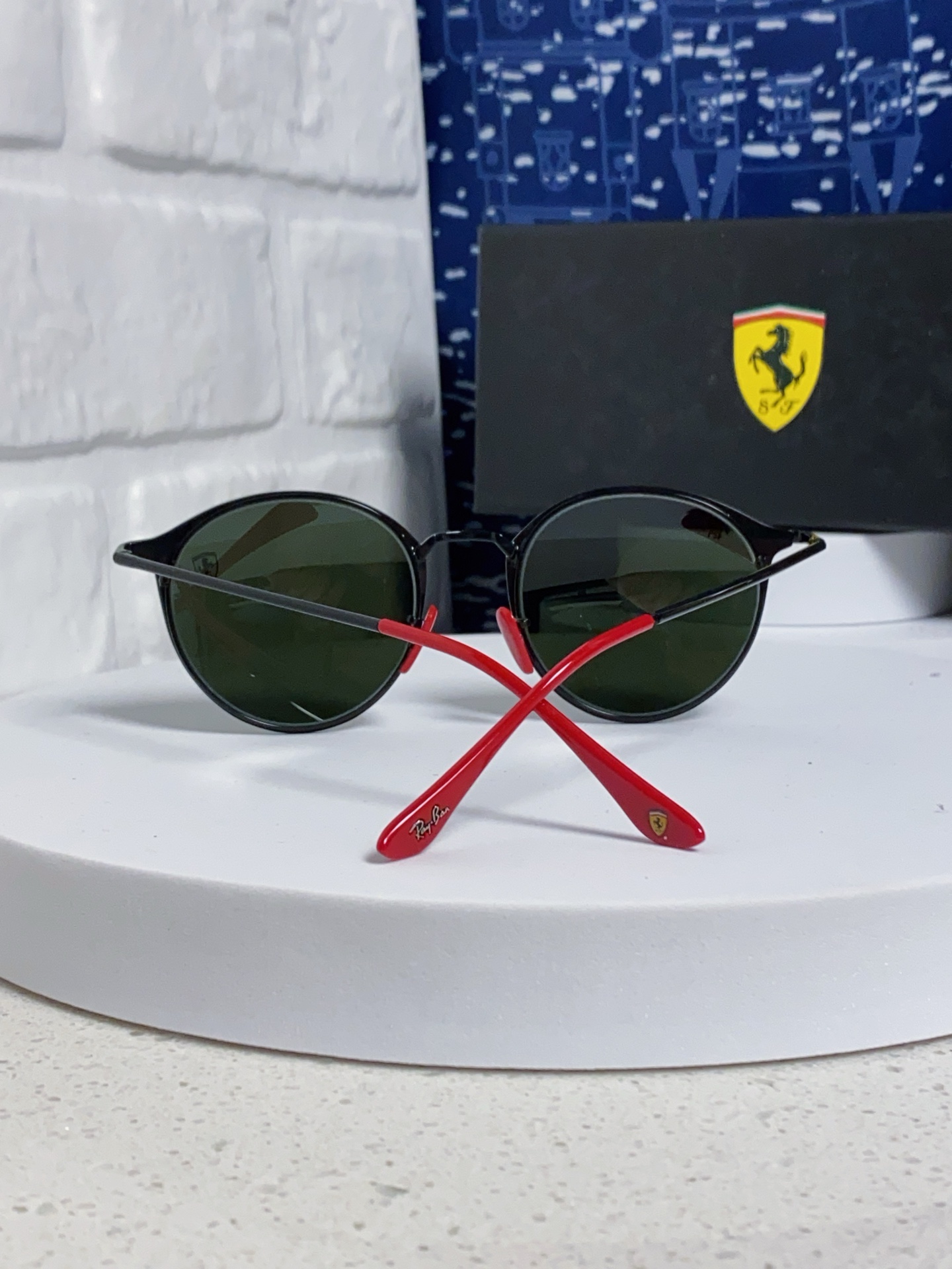  RayBan雷朋法拉利联名 2025新款欧美潮流眼镜圆形金属太时尚百搭男女款开车驾驶眼镜 RB3602