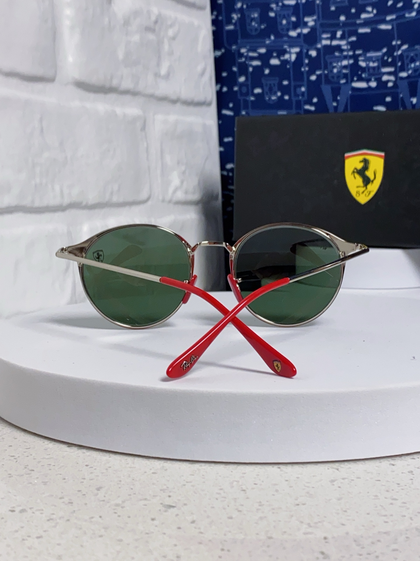  RayBan雷朋法拉利联名 2025新款欧美潮流眼镜圆形金属太时尚百搭男女款开车驾驶眼镜 RB3602