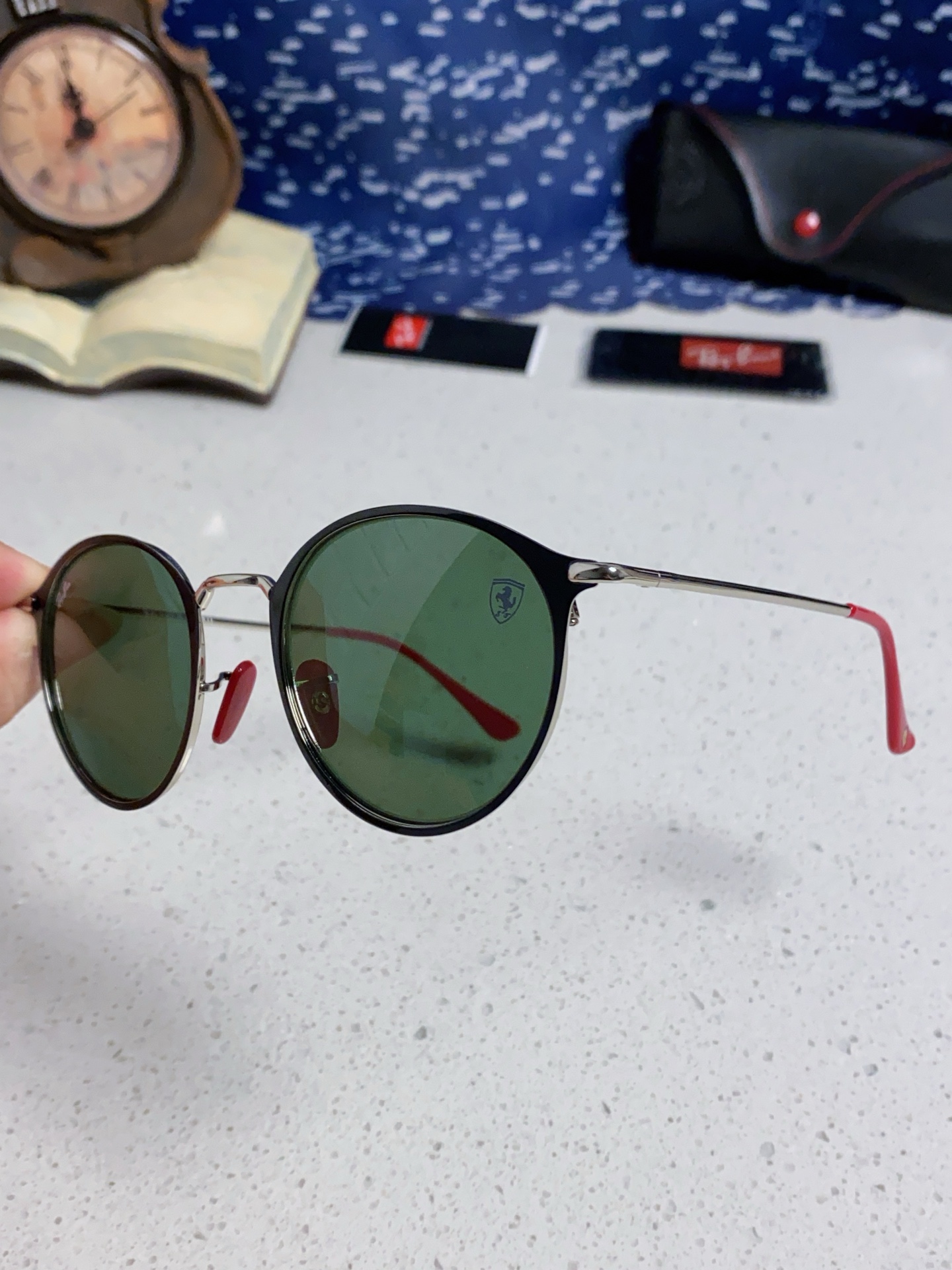  RayBan雷朋法拉利联名 2025新款欧美潮流眼镜圆形金属太时尚百搭男女款开车驾驶眼镜 RB3602