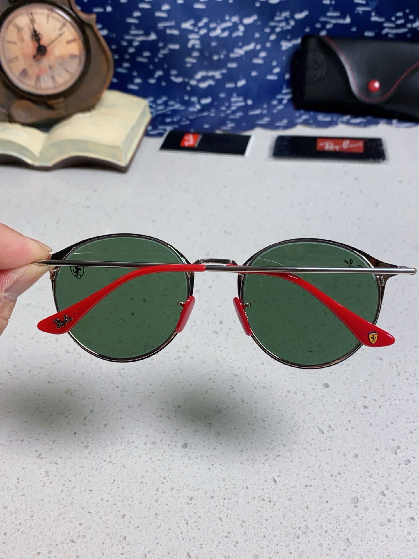  RayBan雷朋法拉利联名 2025新款欧美潮流眼镜圆形金属太时尚百搭男女款开车驾驶眼镜 RB3602