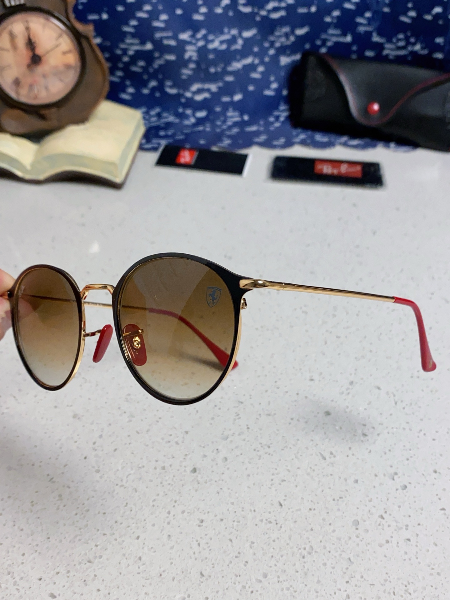  RayBan雷朋法拉利联名 2025新款欧美潮流眼镜圆形金属太时尚百搭男女款开车驾驶眼镜 RB3602