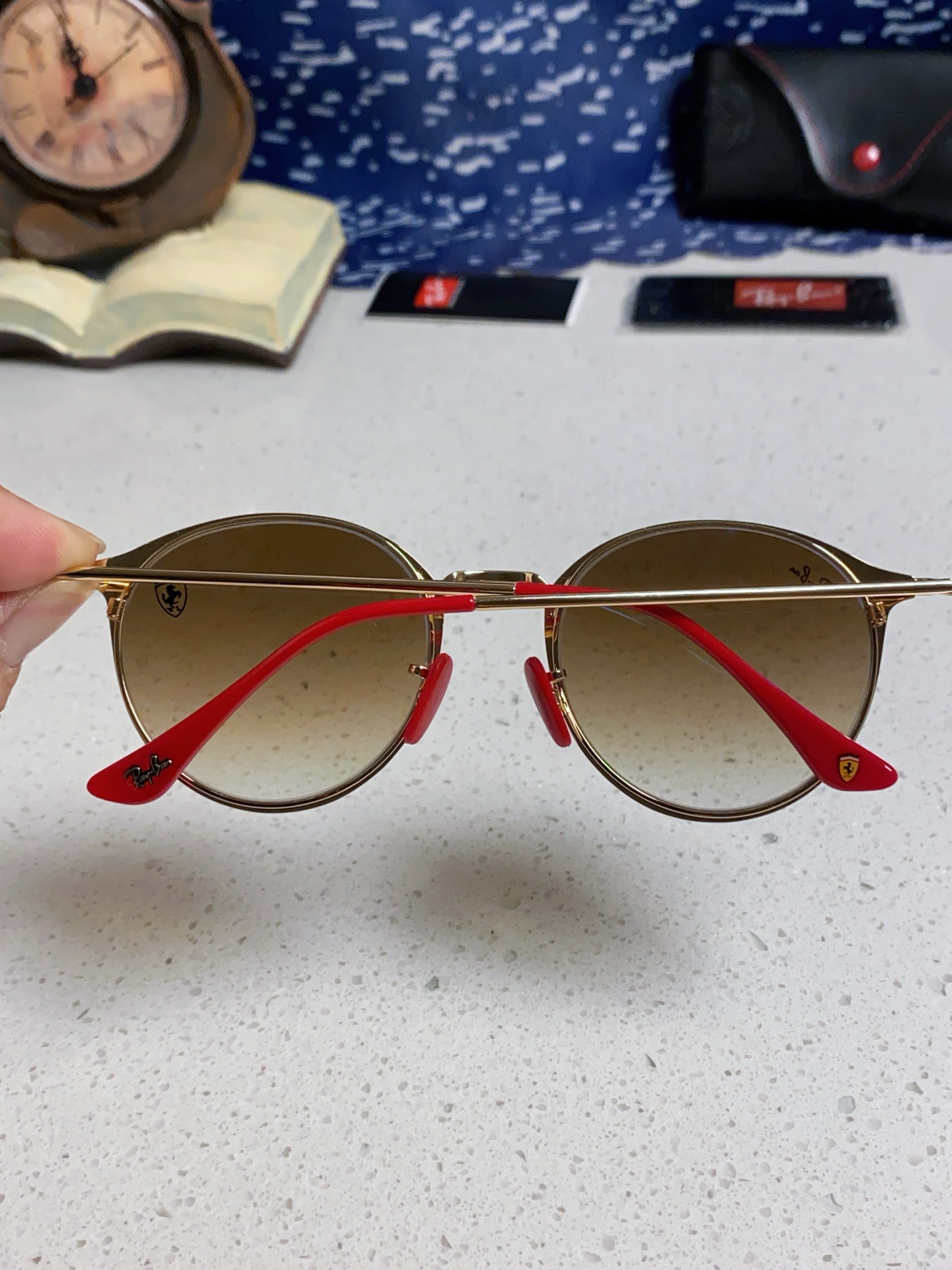  RayBan雷朋法拉利联名 2025新款欧美潮流眼镜圆形金属太时尚百搭男女款开车驾驶眼镜 RB3602