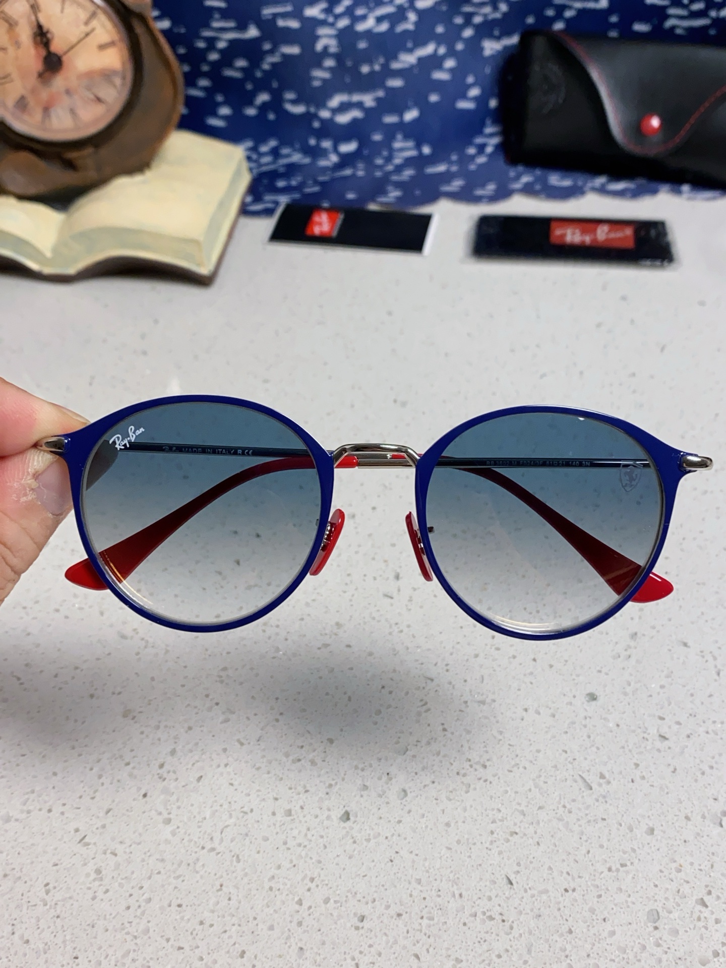  RayBan雷朋法拉利联名 2025新款欧美潮流眼镜圆形金属太时尚百搭男女款开车驾驶眼镜 RB3602