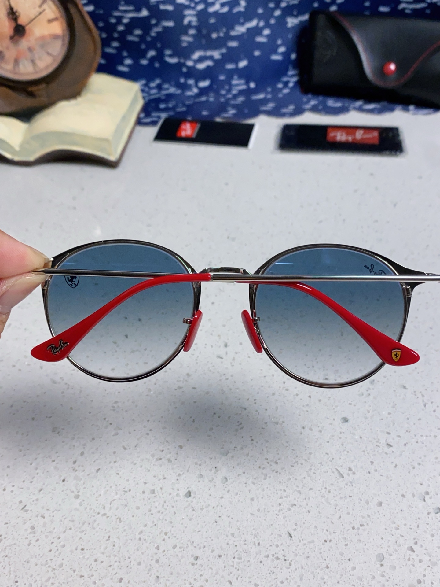  RayBan雷朋法拉利联名 2025新款欧美潮流眼镜圆形金属太时尚百搭男女款开车驾驶眼镜 RB3602