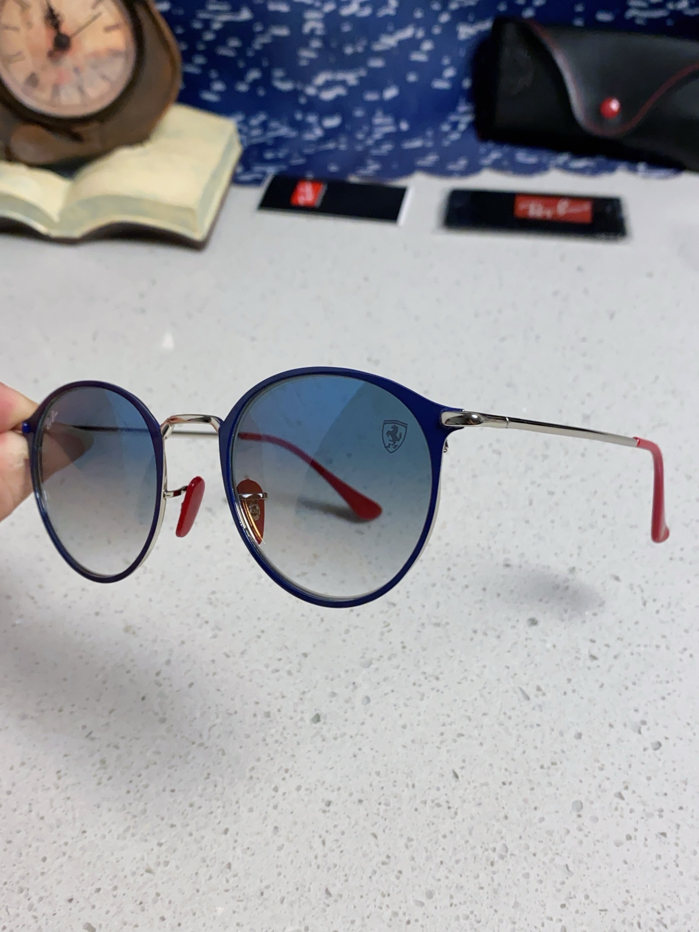  RayBan雷朋法拉利联名 2025新款欧美潮流眼镜圆形金属太时尚百搭男女款开车驾驶眼镜 RB3602