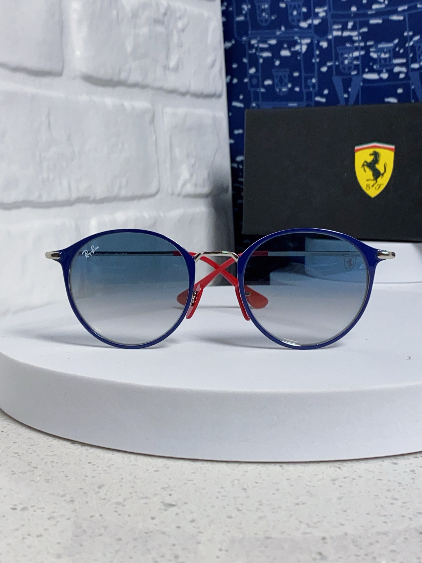  RayBan雷朋法拉利联名 2025新款欧美潮流眼镜圆形金属太时尚百搭男女款开车驾驶眼镜 RB3602