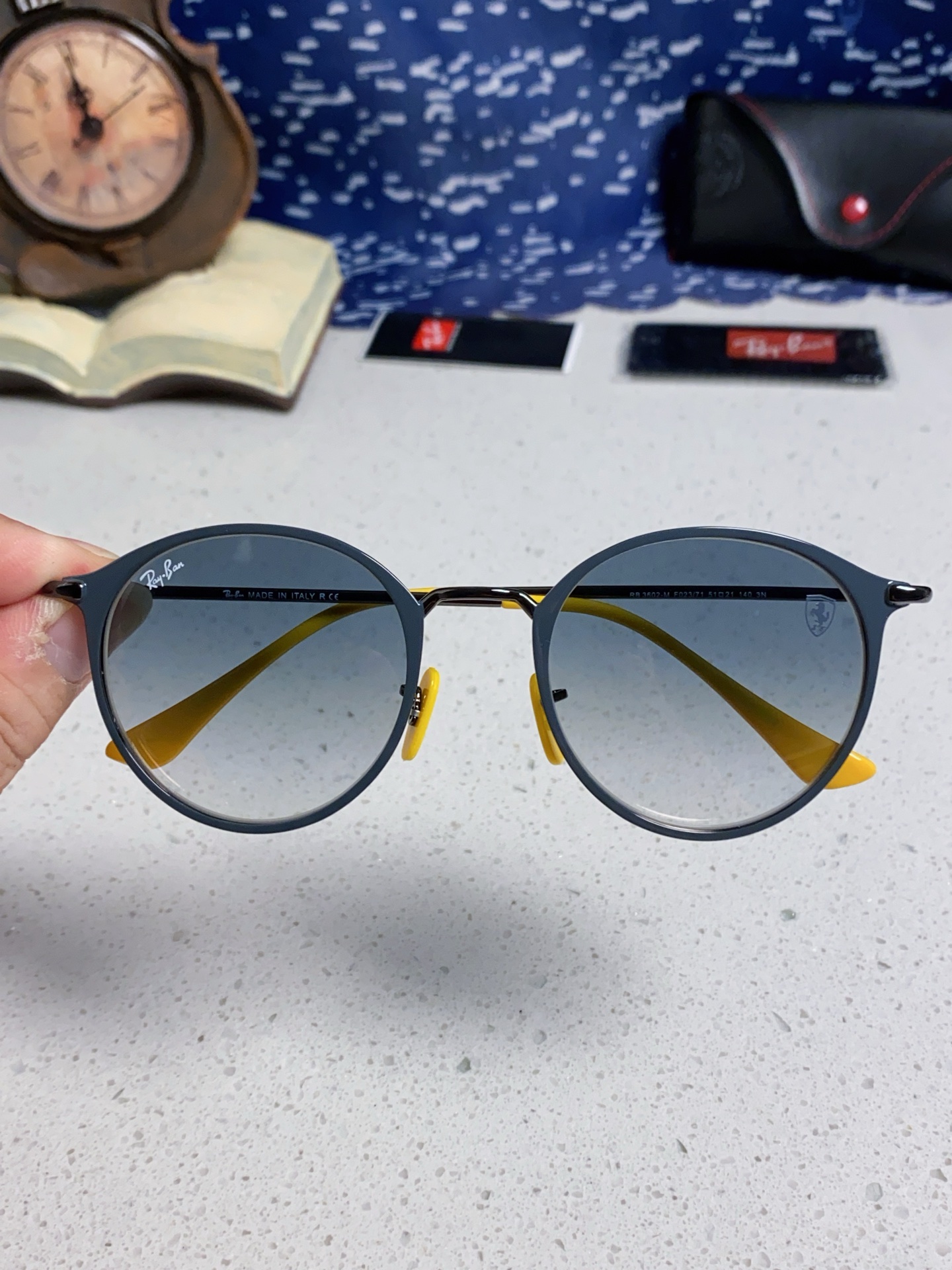  RayBan雷朋法拉利联名 2025新款欧美潮流眼镜圆形金属太时尚百搭男女款开车驾驶眼镜 RB3602