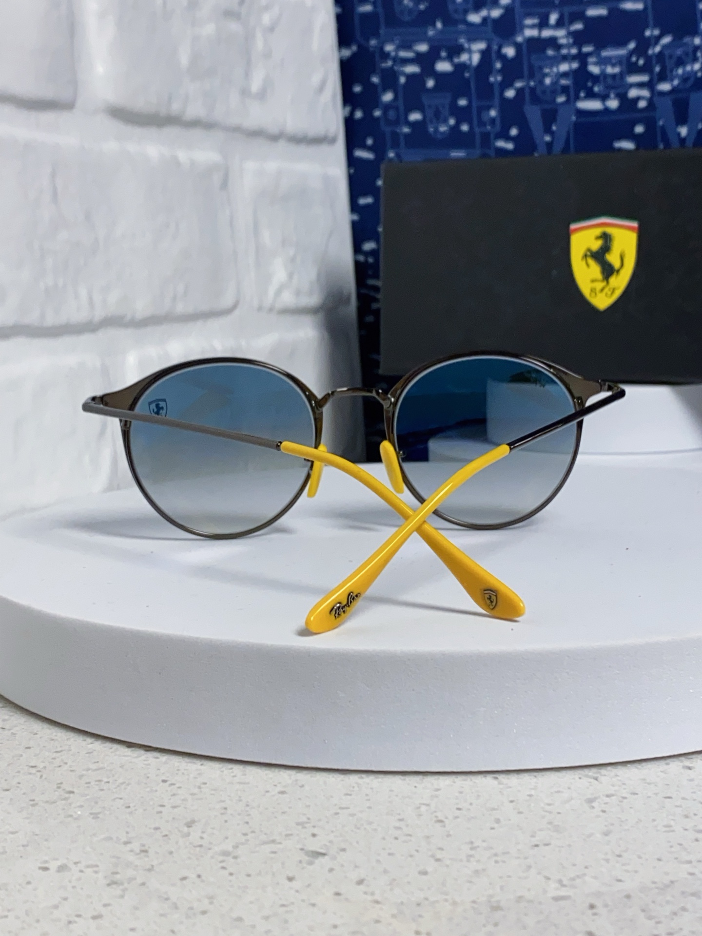  RayBan雷朋法拉利联名 2025新款欧美潮流眼镜圆形金属太时尚百搭男女款开车驾驶眼镜 RB3602