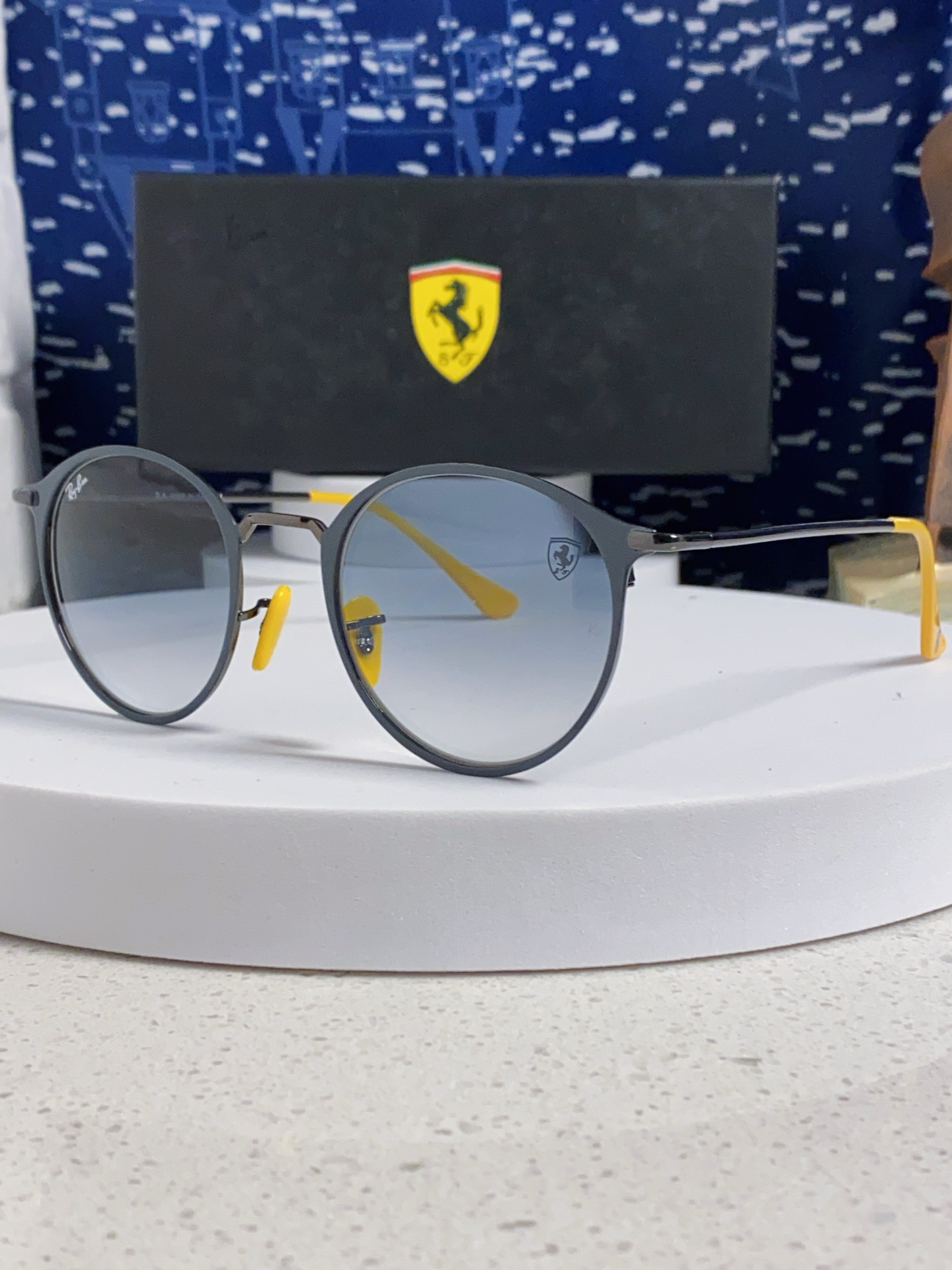  RayBan雷朋法拉利联名 2025新款欧美潮流眼镜圆形金属太时尚百搭男女款开车驾驶眼镜 RB3602
