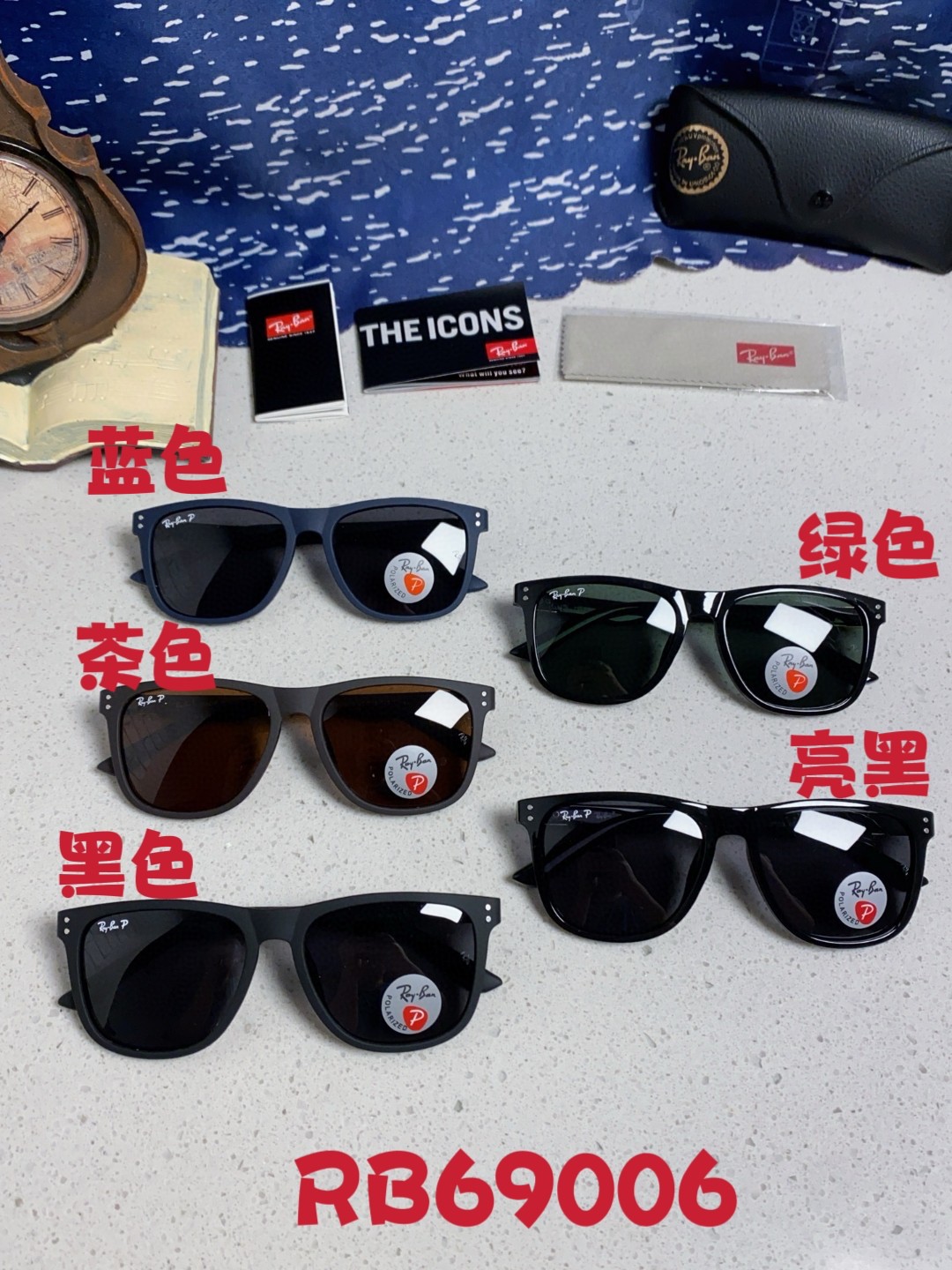  Ray Ban雷朋 2025新款矩形男女通用太阳镜 男士开车偏光镜片 RB69009 Size60口1