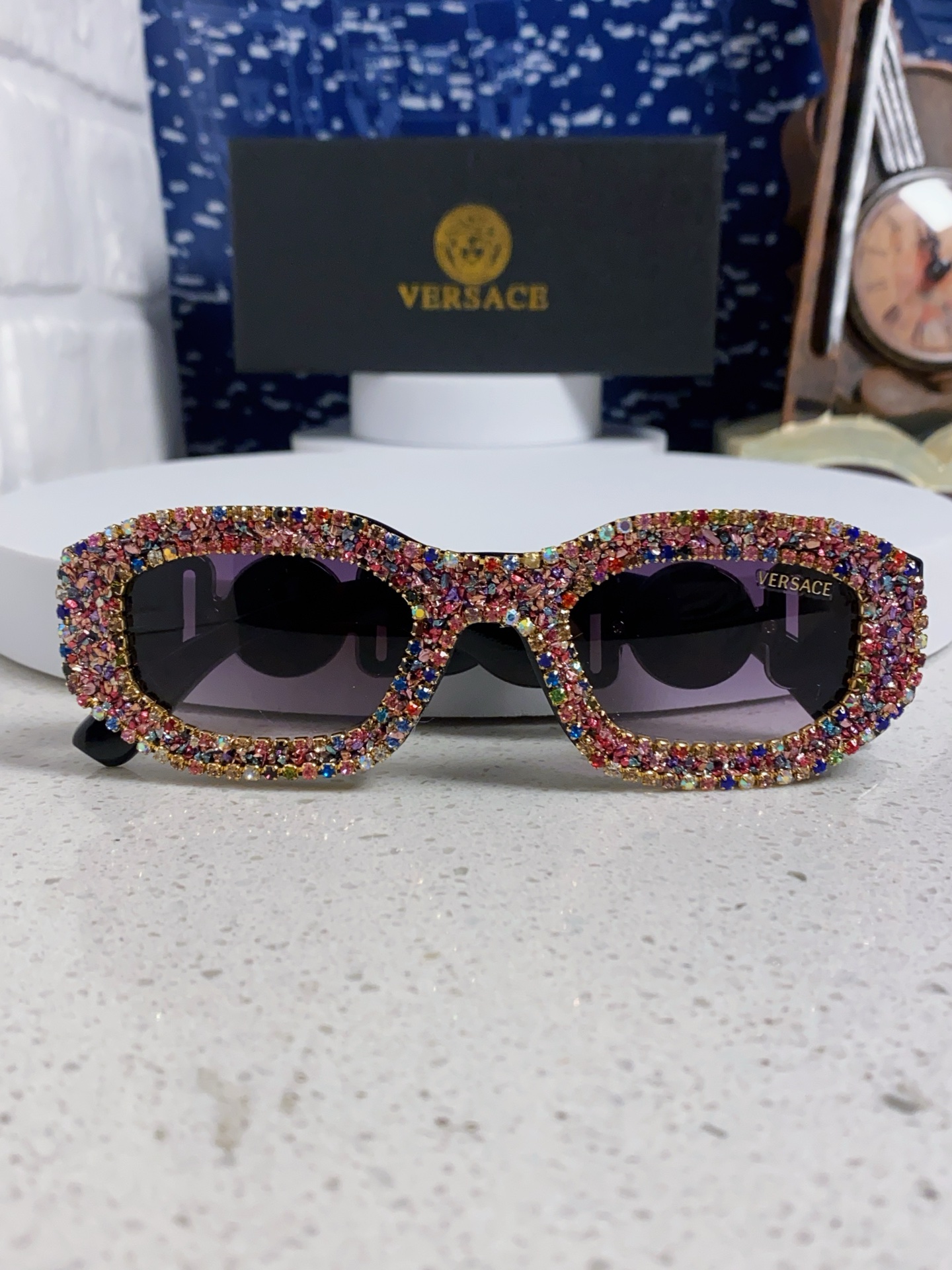  Versace范思哲 2025Diamond sunglasses新款镶钻太阳镜欧美墨镜街拍潮流太阳眼
