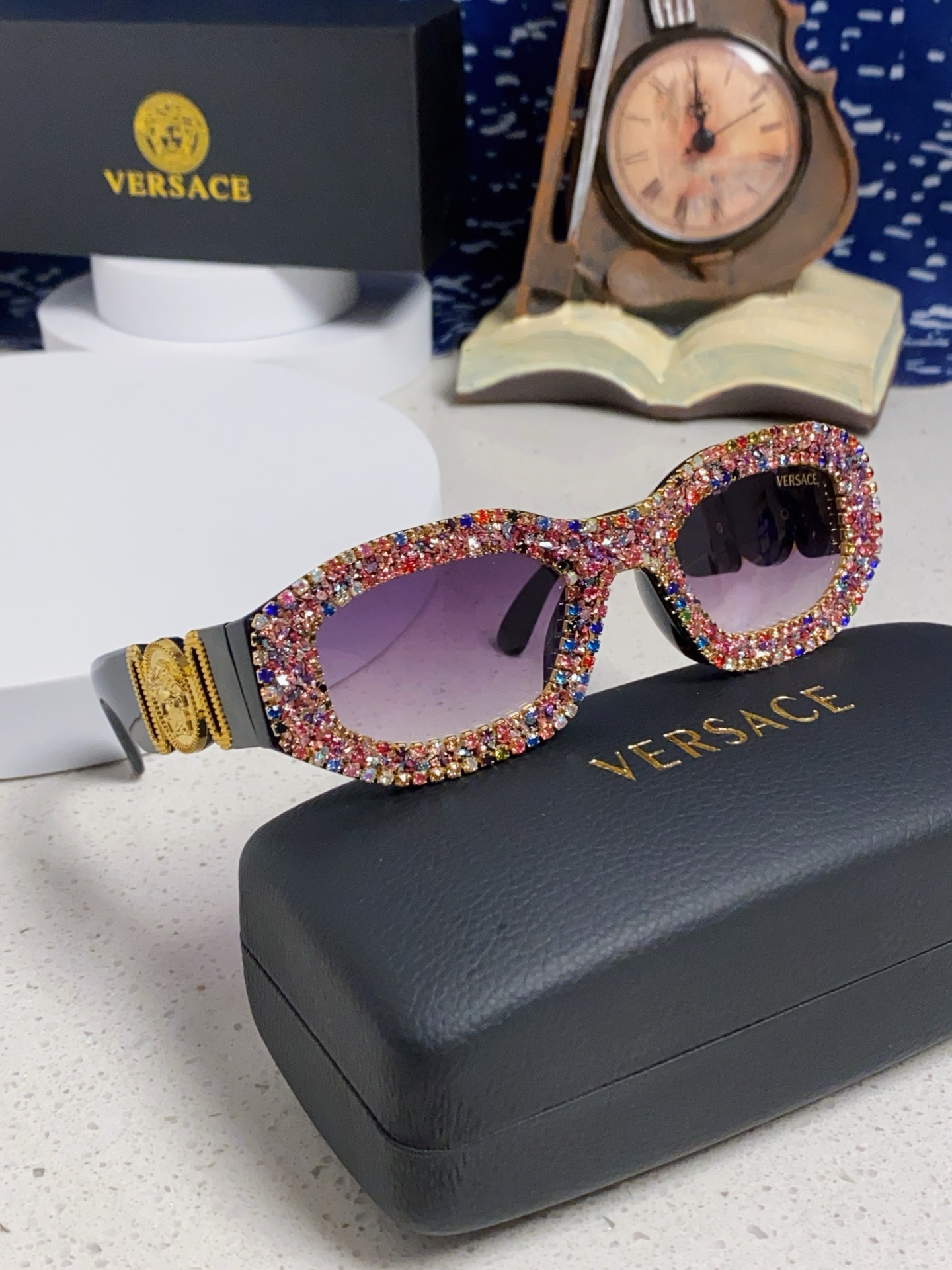  Versace范思哲 2025Diamond sunglasses新款镶钻太阳镜欧美墨镜街拍潮流太阳眼