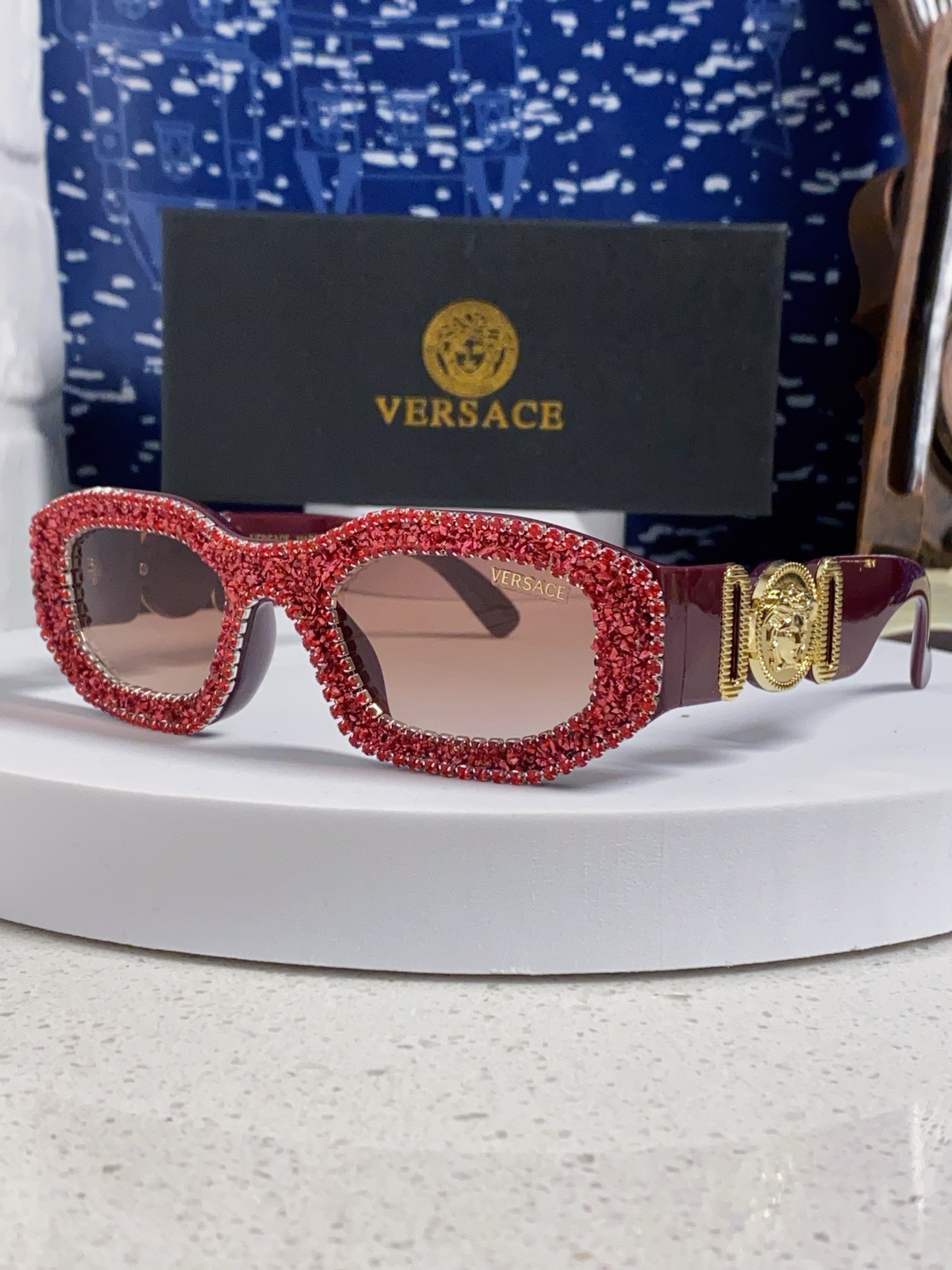  Versace范思哲 2025Diamond sunglasses新款镶钻太阳镜欧美墨镜街拍潮流太阳眼