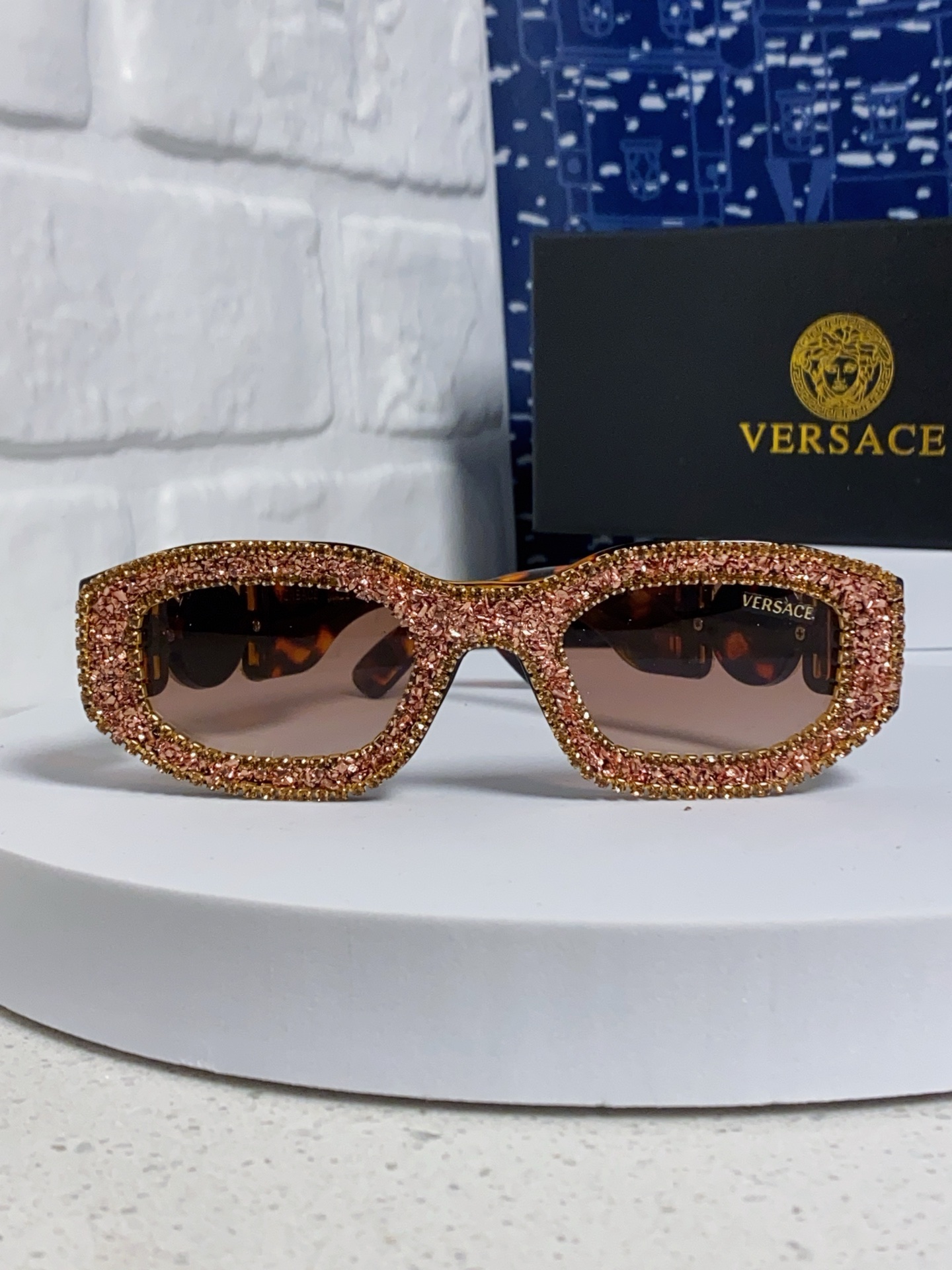  Versace范思哲 2025Diamond sunglasses新款镶钻太阳镜欧美墨镜街拍潮流太阳眼