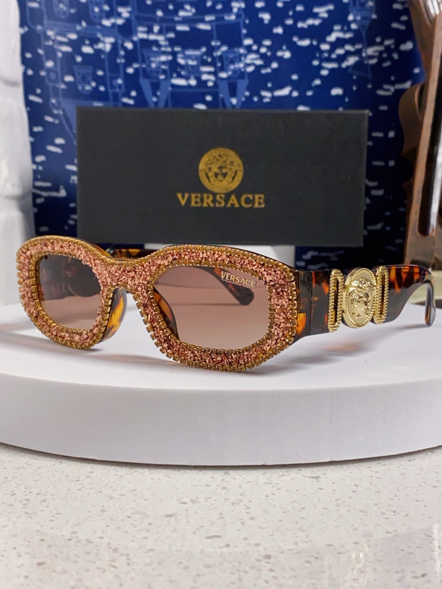  Versace范思哲 2025Diamond sunglasses新款镶钻太阳镜欧美墨镜街拍潮流太阳眼