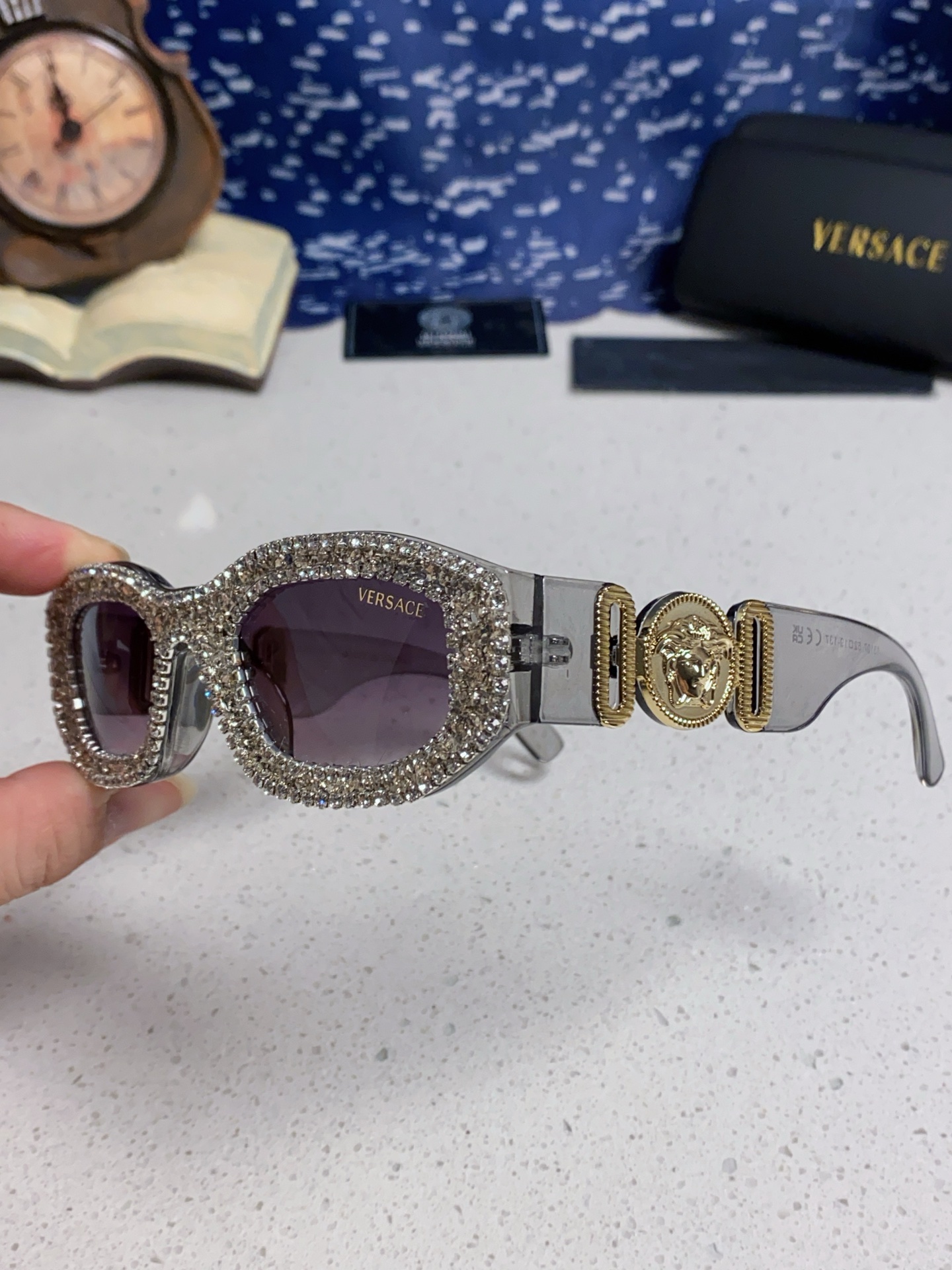  Versace范思哲 2025Diamond sunglasses新款镶钻太阳镜欧美墨镜街拍潮流太阳眼