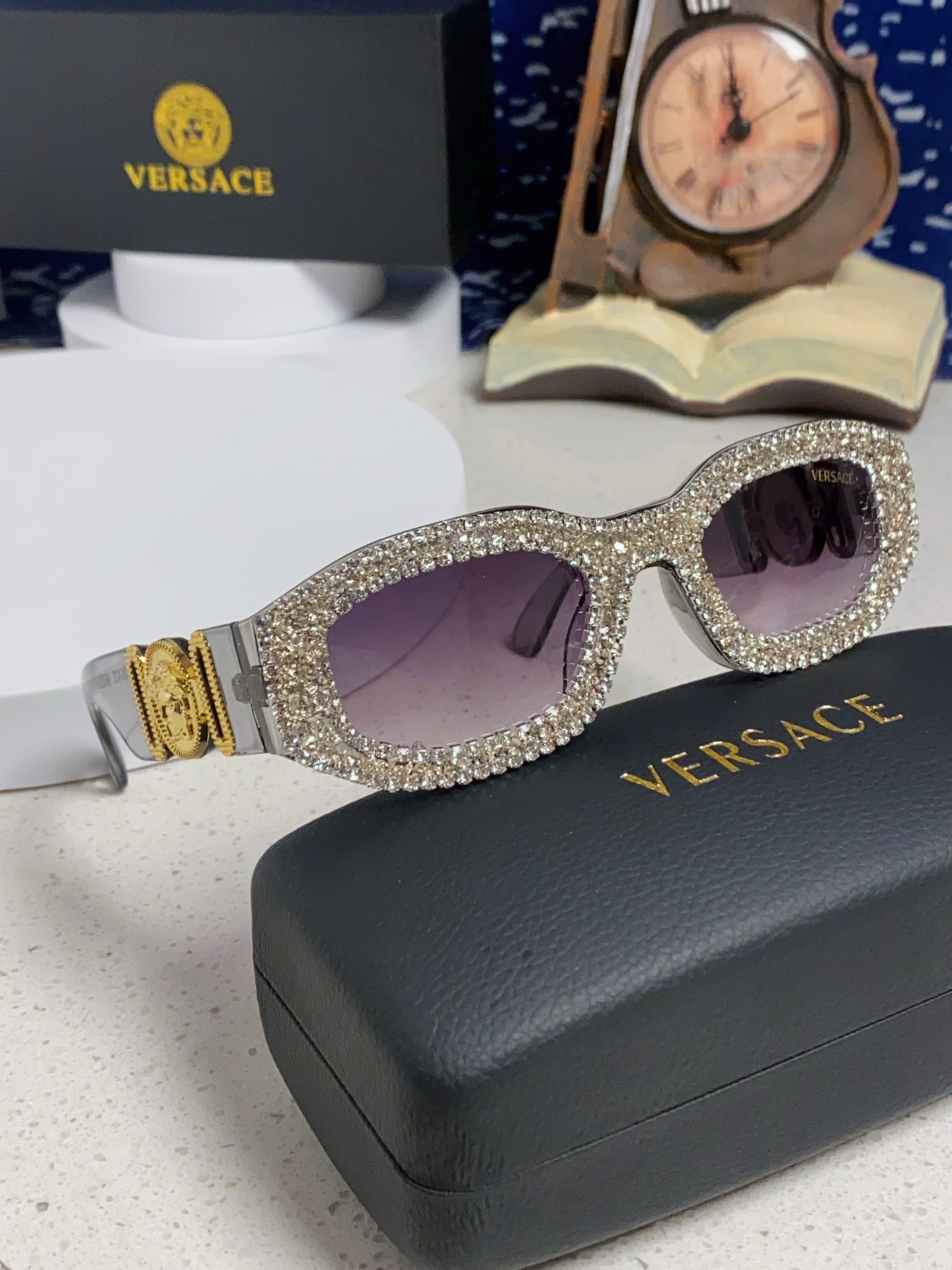  Versace范思哲 2025Diamond sunglasses新款镶钻太阳镜欧美墨镜街拍潮流太阳眼