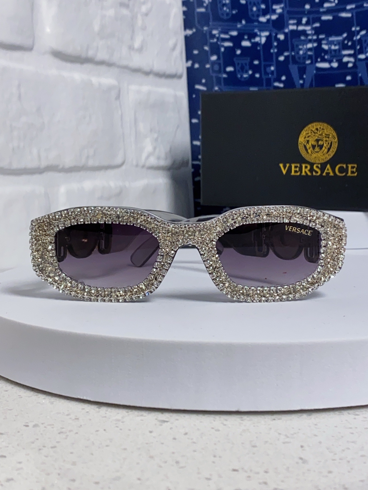  Versace范思哲 2025Diamond sunglasses新款镶钻太阳镜欧美墨镜街拍潮流太阳眼