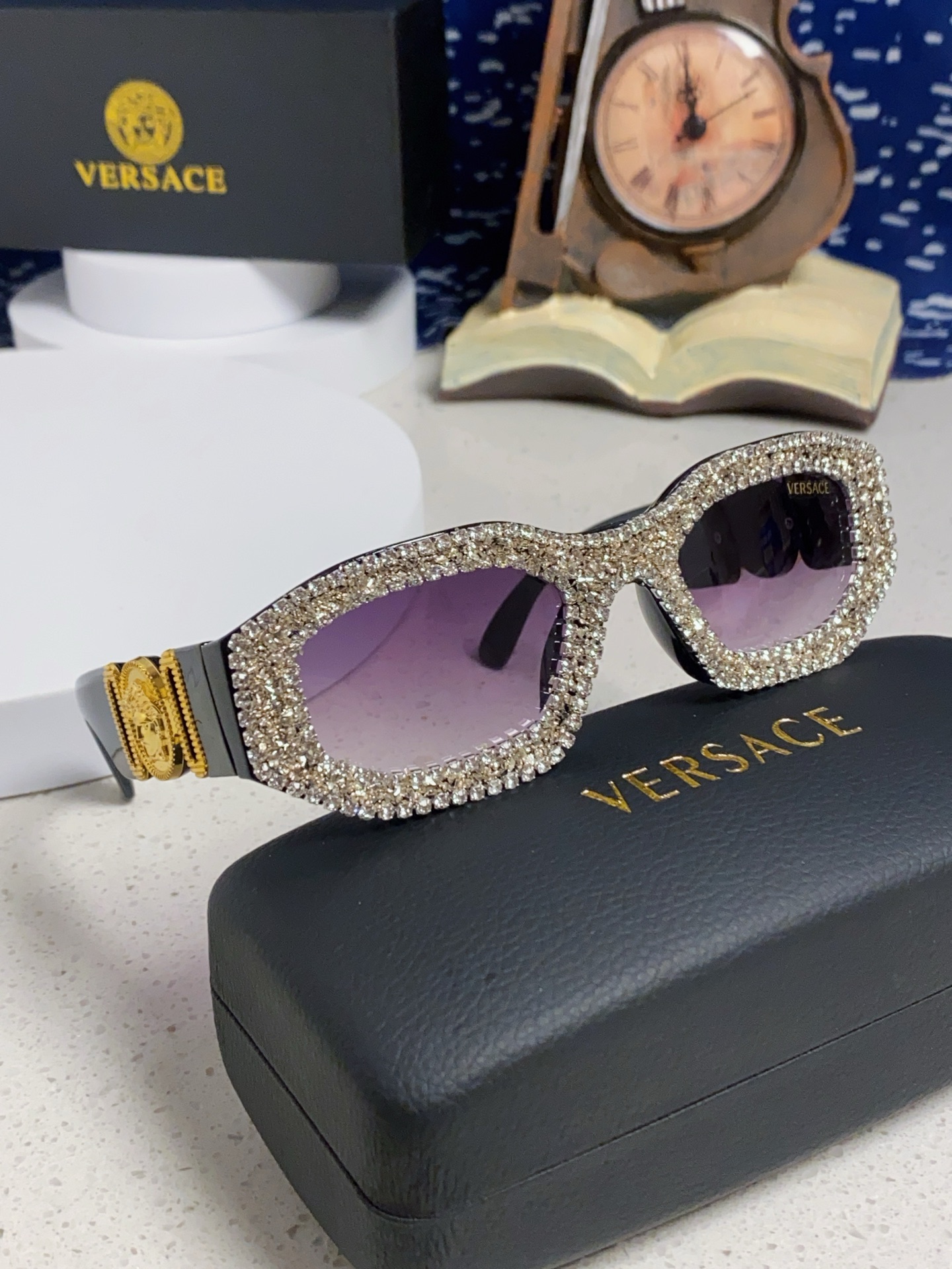  Versace范思哲 2025Diamond sunglasses新款镶钻太阳镜欧美墨镜街拍潮流太阳眼