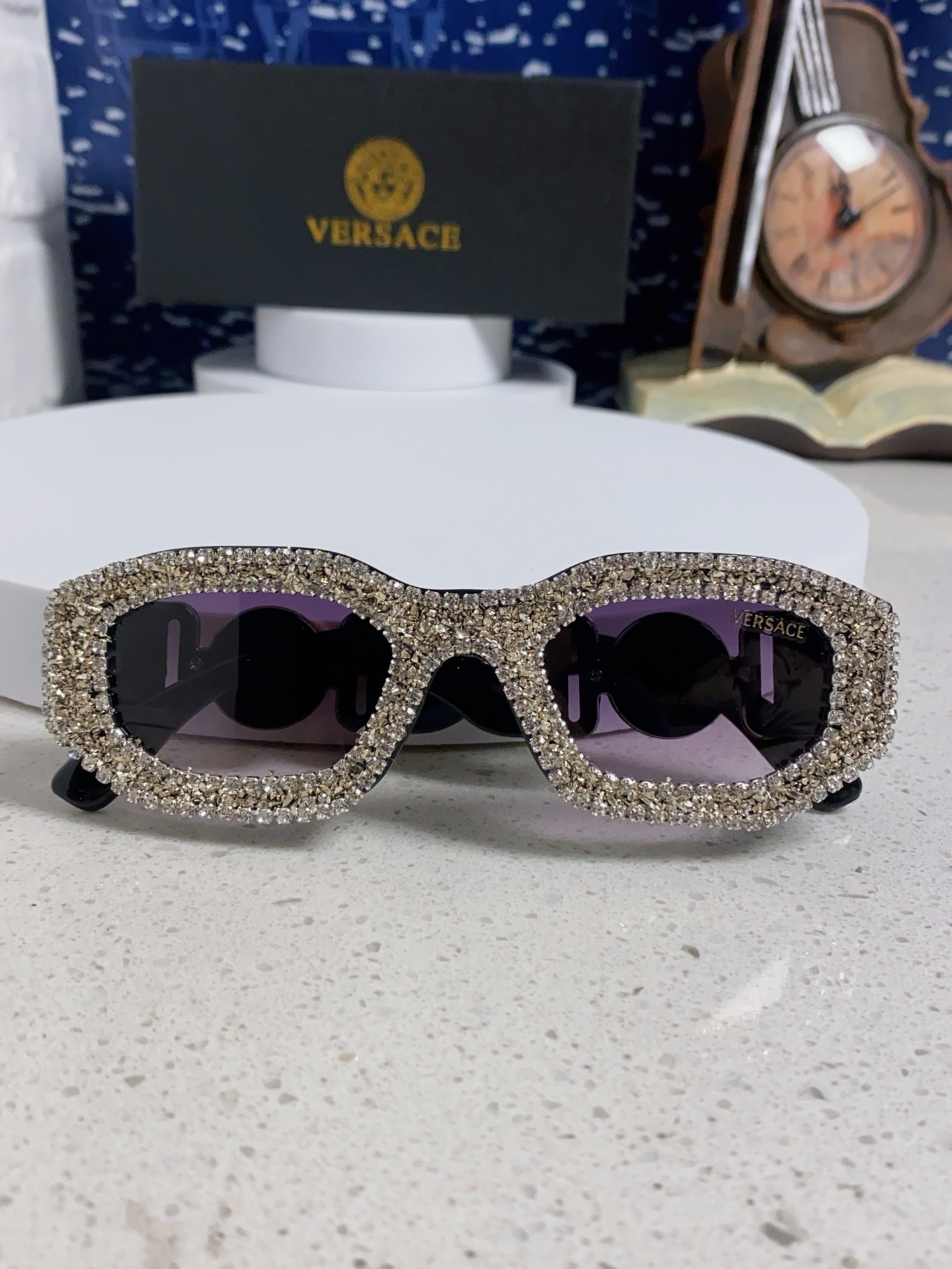  Versace范思哲 2025Diamond sunglasses新款镶钻太阳镜欧美墨镜街拍潮流太阳眼