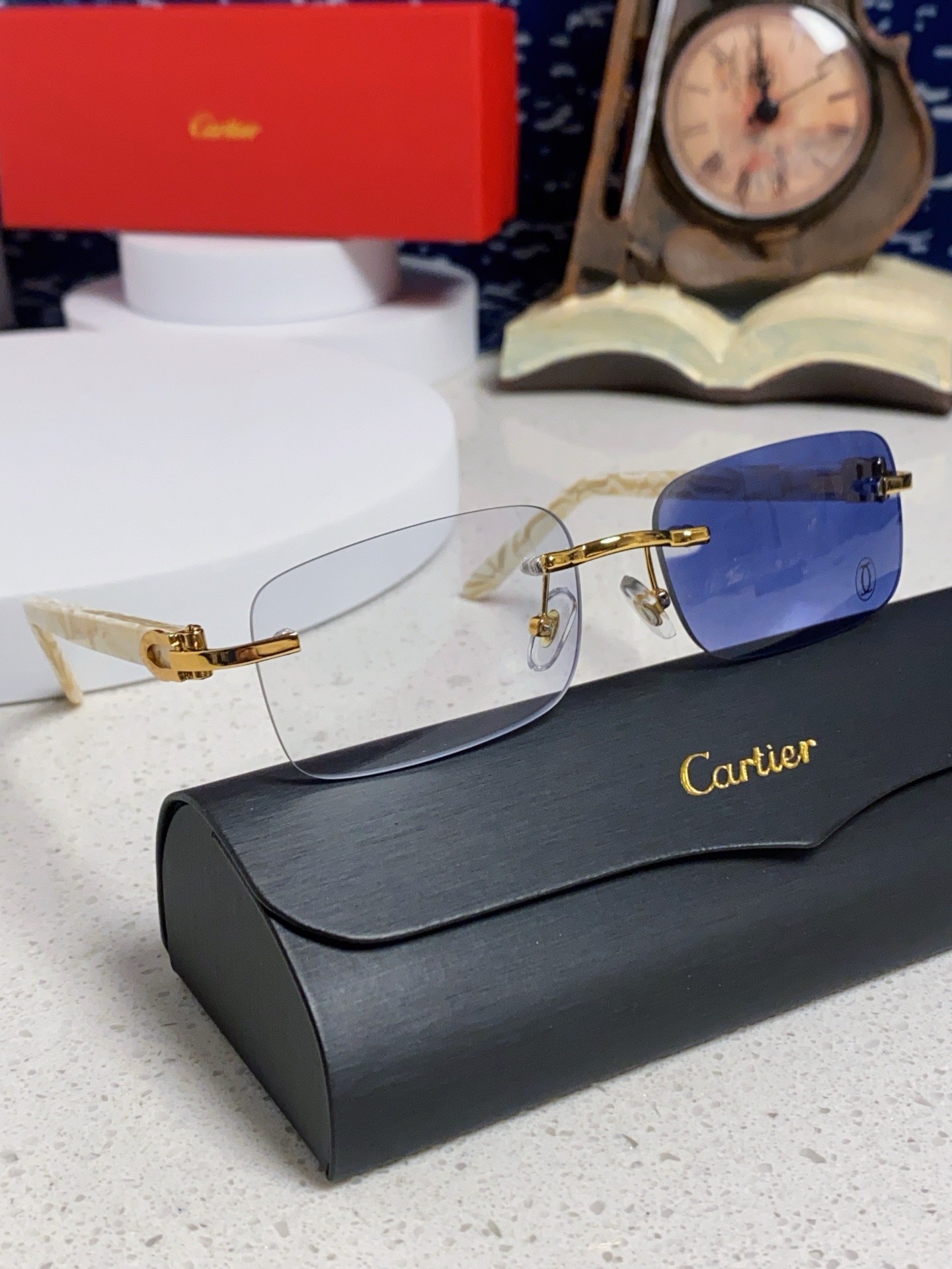  Carter卡地亚 2025新款板材变色眼镜 时尚太阳镜男士超清无框墨镜海洋片 