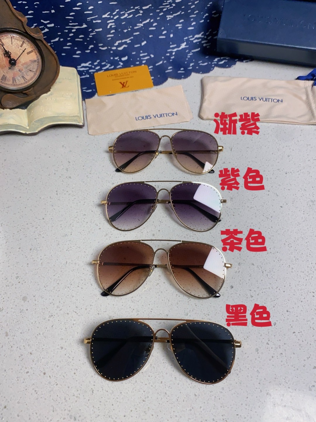  LouisVuitton路易威登 LV新款玫瑰的故事刘亦菲同款眼镜黄亦玫太阳镜金属铆钉大框墨镜